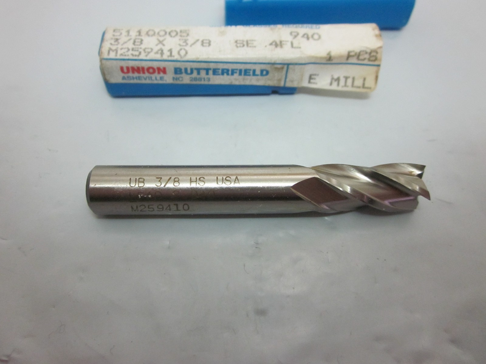 NOS UNION BUTTERFIELD 3/8″ x 3/8″ SE 4 FLUTE END MILL