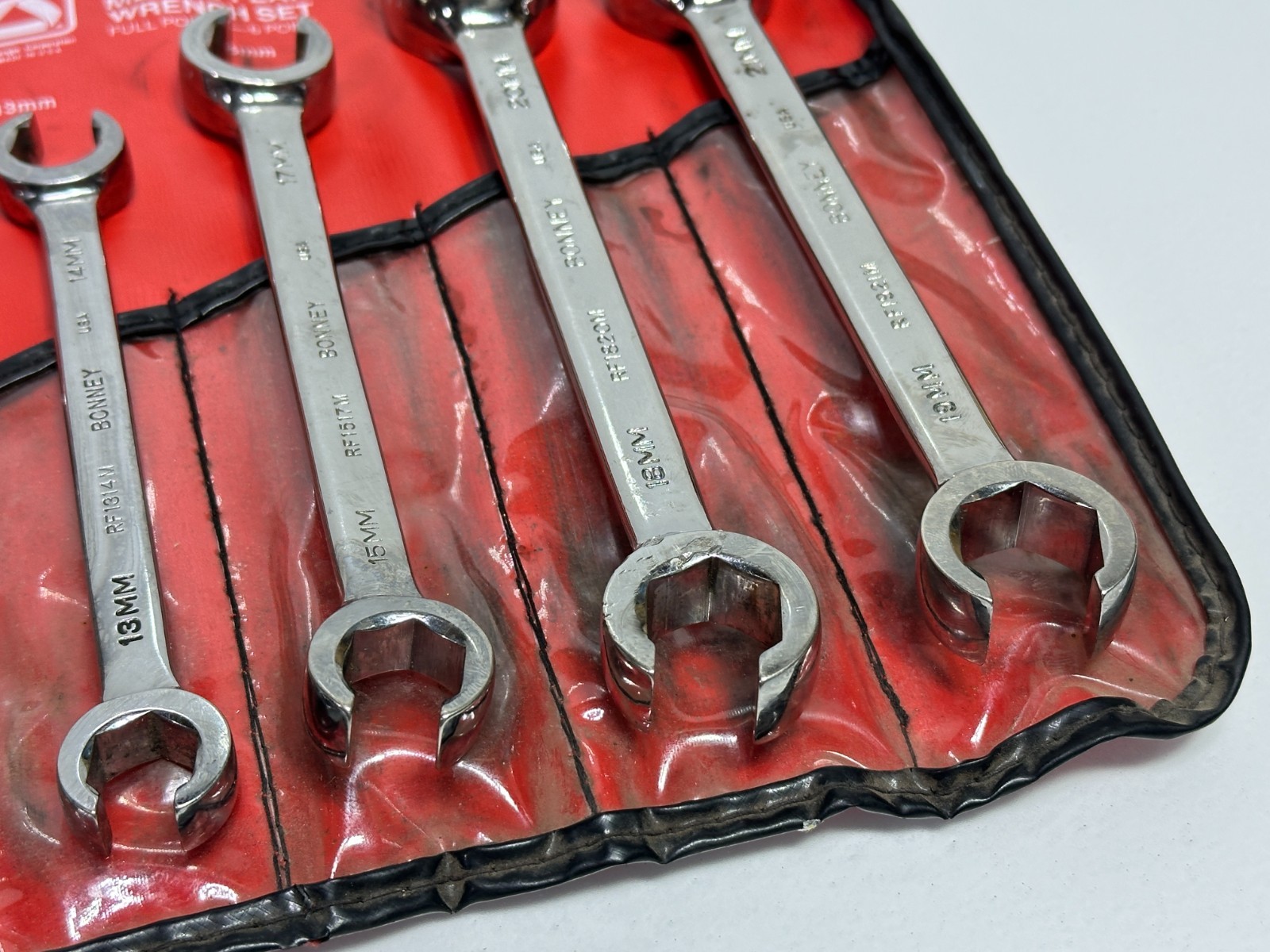Bonney Tools USA 6pc Metric 9mm-21mm Flare Nut Line Wrench Set B-80753, Kit Bag
