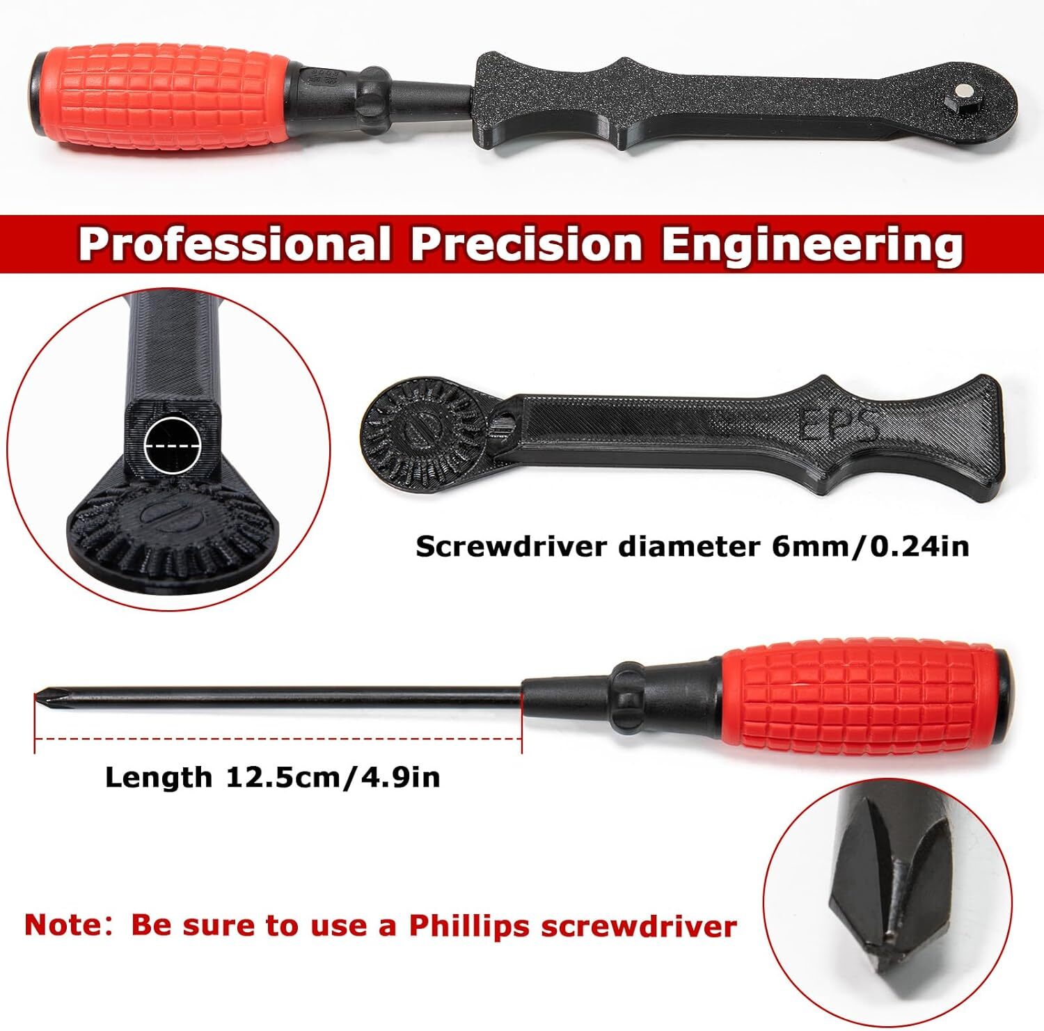 EPS Recall Cap Starter Tool for Honda Acura, Phillips Screwdriver/Spare Gear Kit