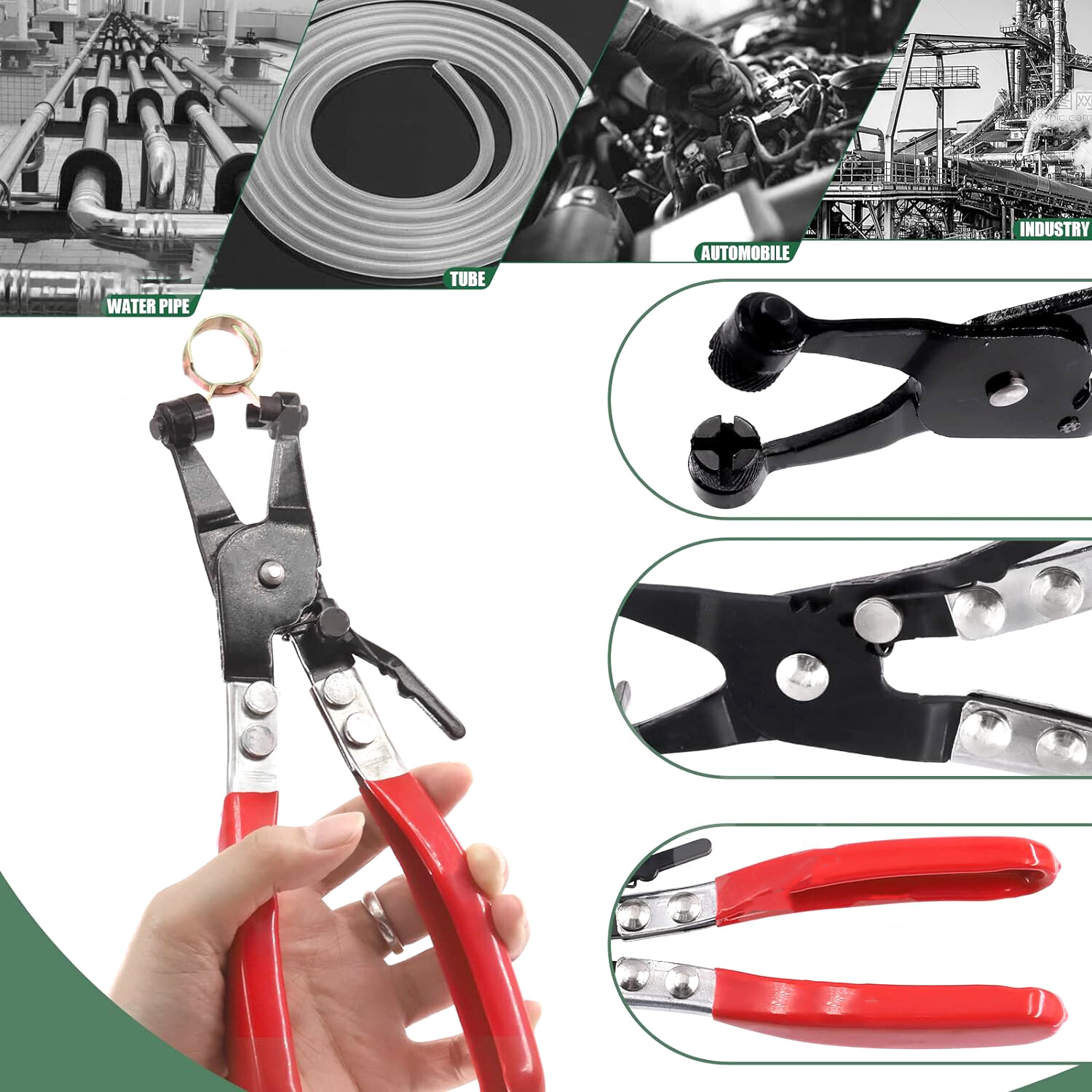 230/50PCS Spring Hose Clamps Fastener Kit Fuel Line Water Pipe Tube Clips+Pliers