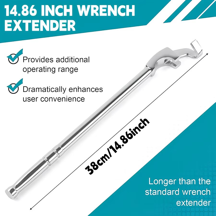 2pcs Universal Wrench Extender Adapter, Breaker Bar Pipe, Ergonomic Handle