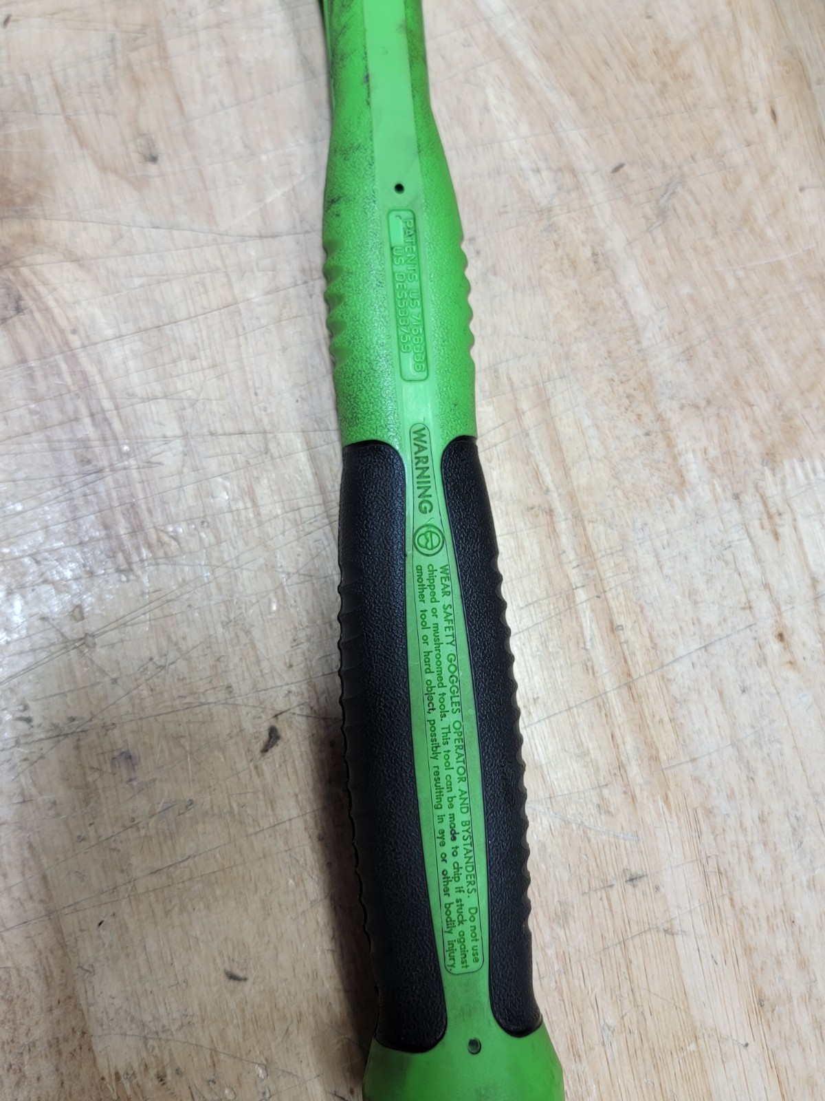 SNAP-ON HBBD32, 32oz Ball Peen Soft Grip Dead Blow Hammer Green USA MADE SNAPON