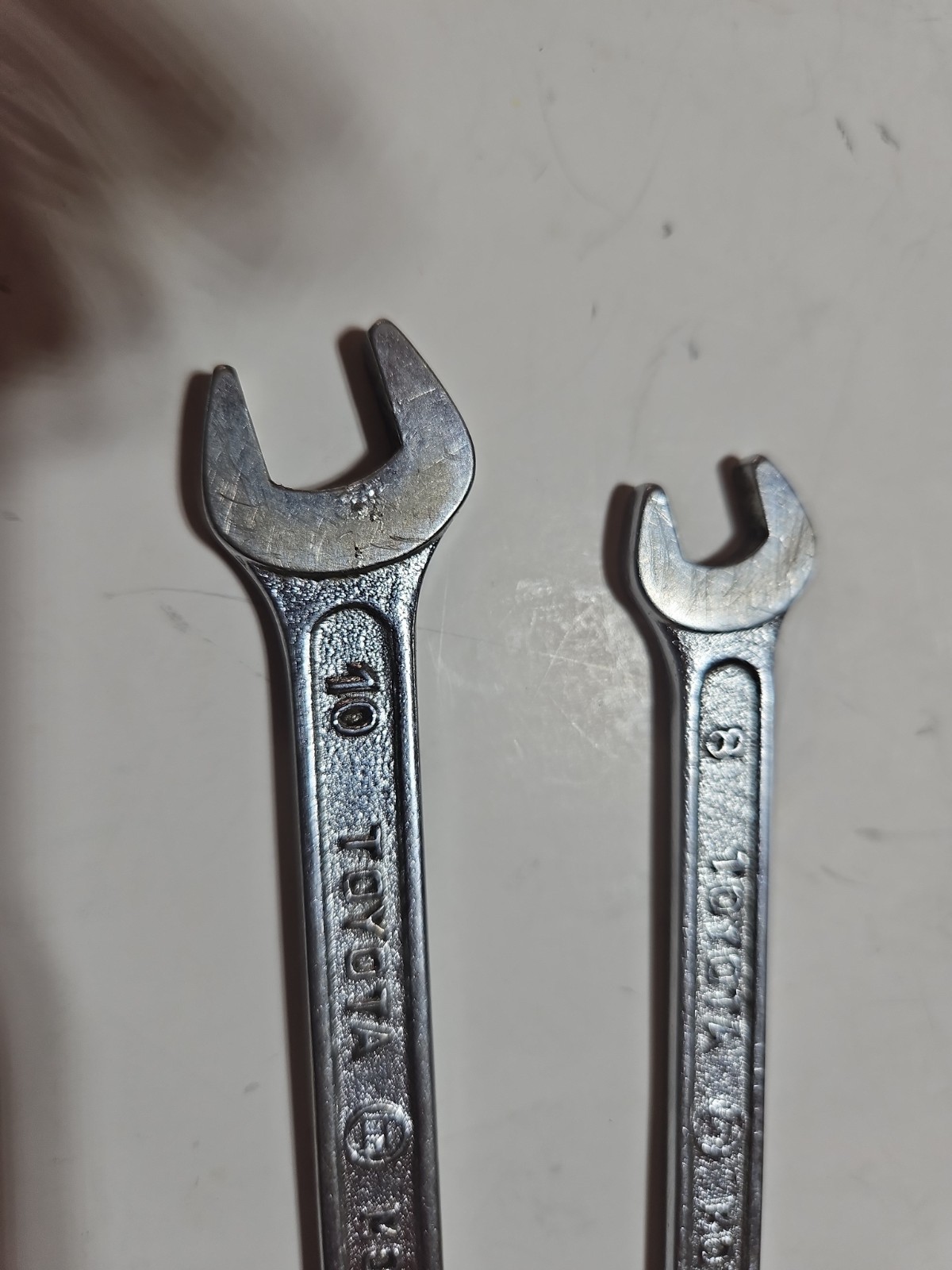 3 Vtg Toyota Motor open end wrenches metric 8-10, 10-12 and 14-17. Japan