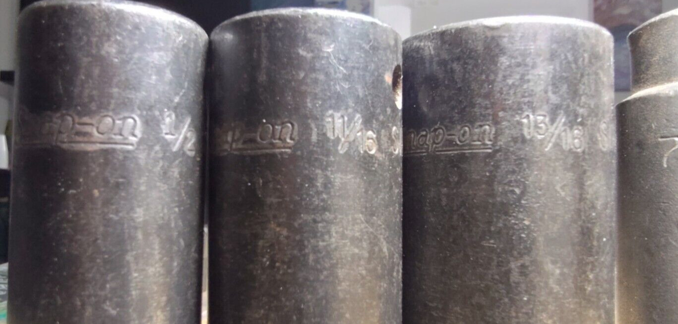 Lot 4pc Snap-on Mac 6pt SIM260 SIM220 SIM160 VDP268 Deep Impact 1/2″ Socket Set