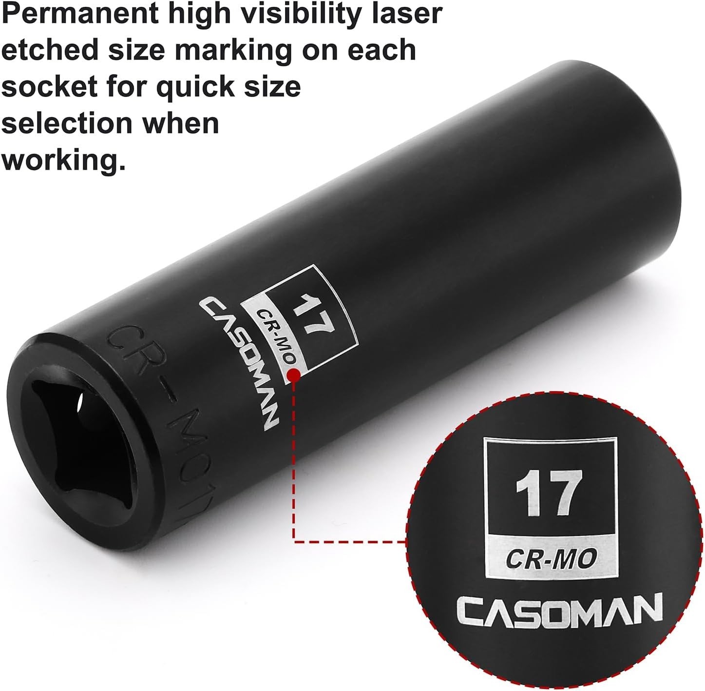 High Visibility 17mm Deep Impact Socket Set – 1/2-Inch Drive for Professionals