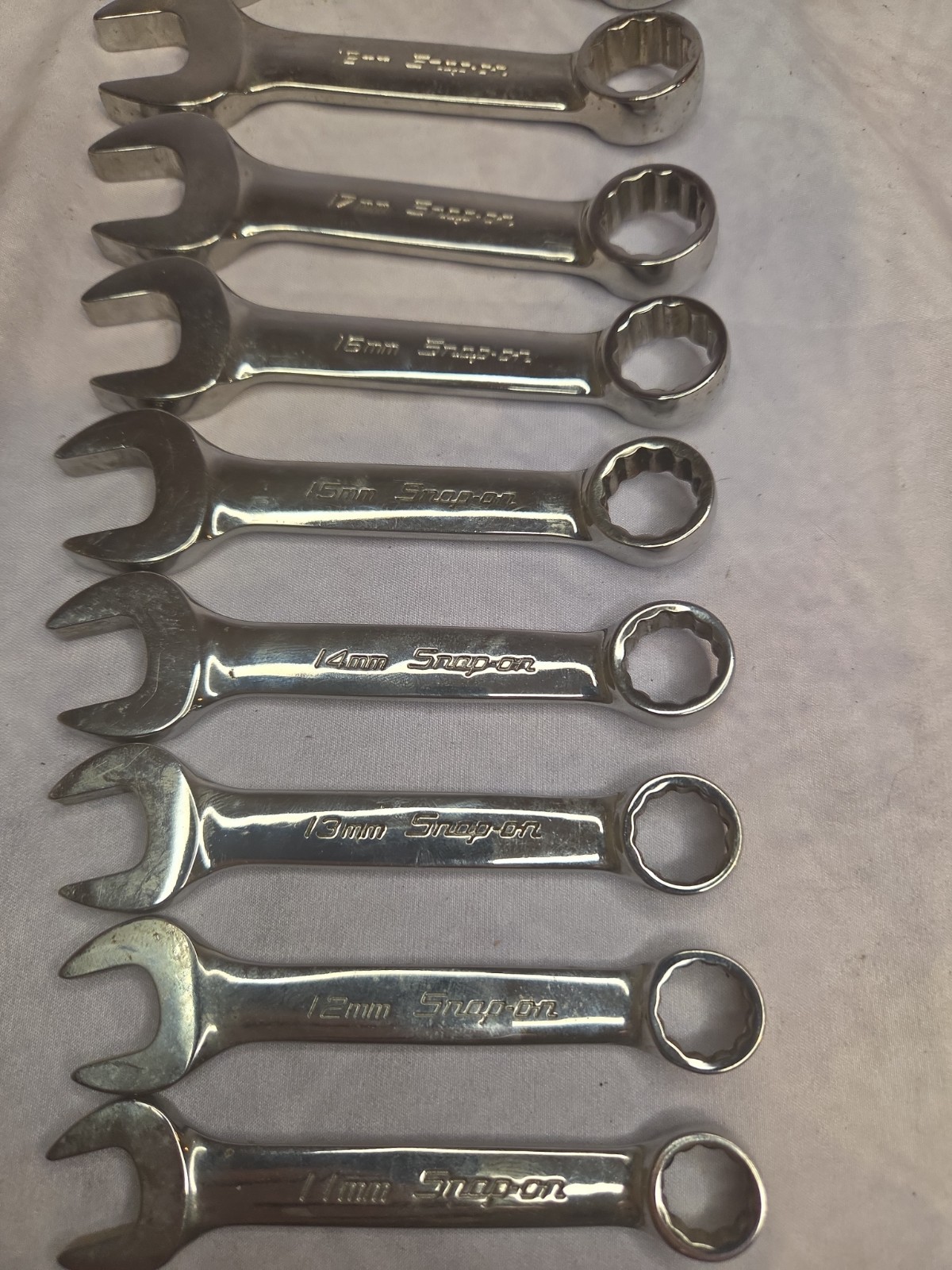 SNAP ON TOOLS metric STUBBY Wrenches 19-10 mm . Mechanic car tools