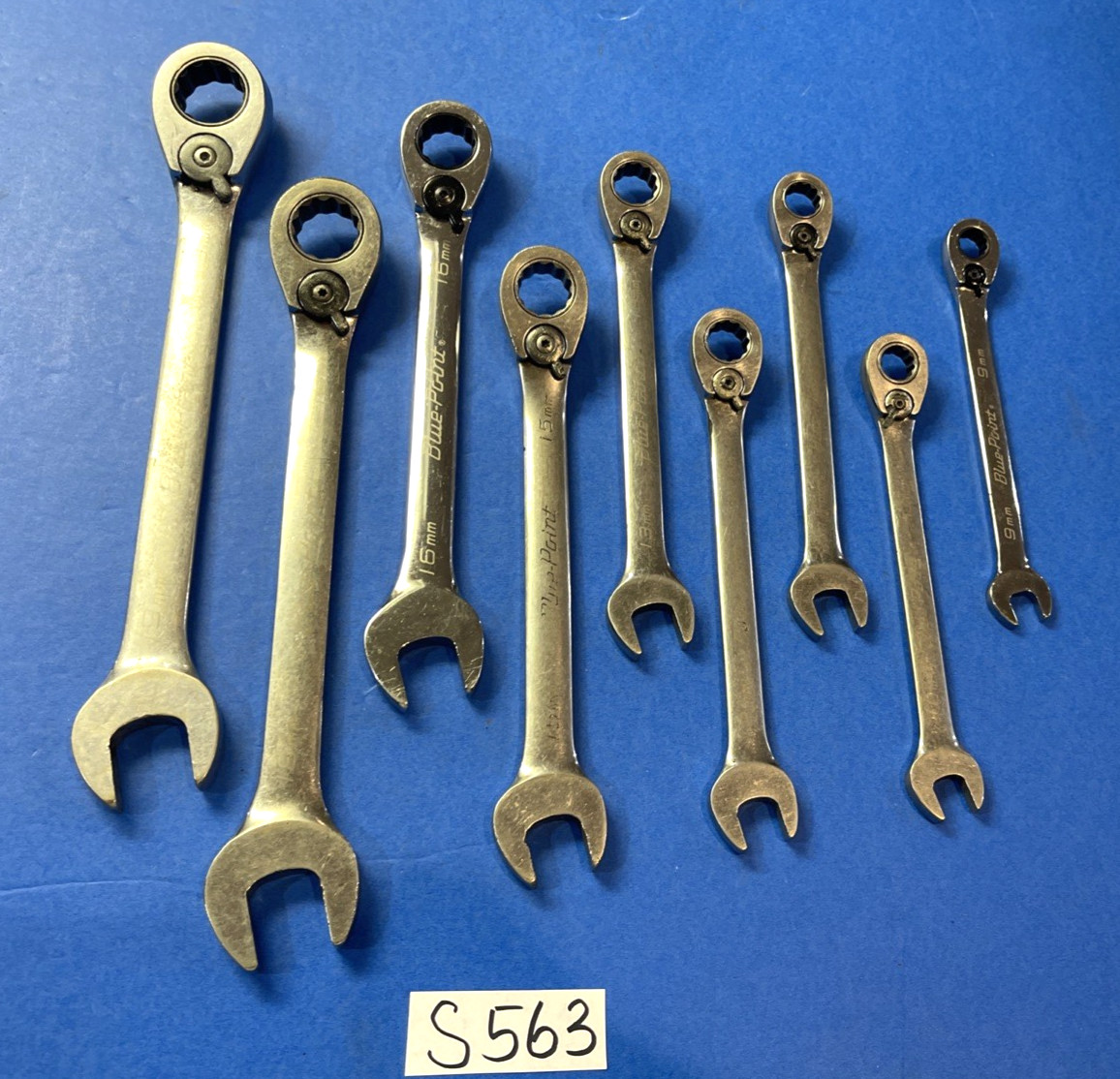 BLUE-POINT TOOLS 9 PIECE METRIC RATCHETING REVERSABLE WRENCHES 9MM – 19MM