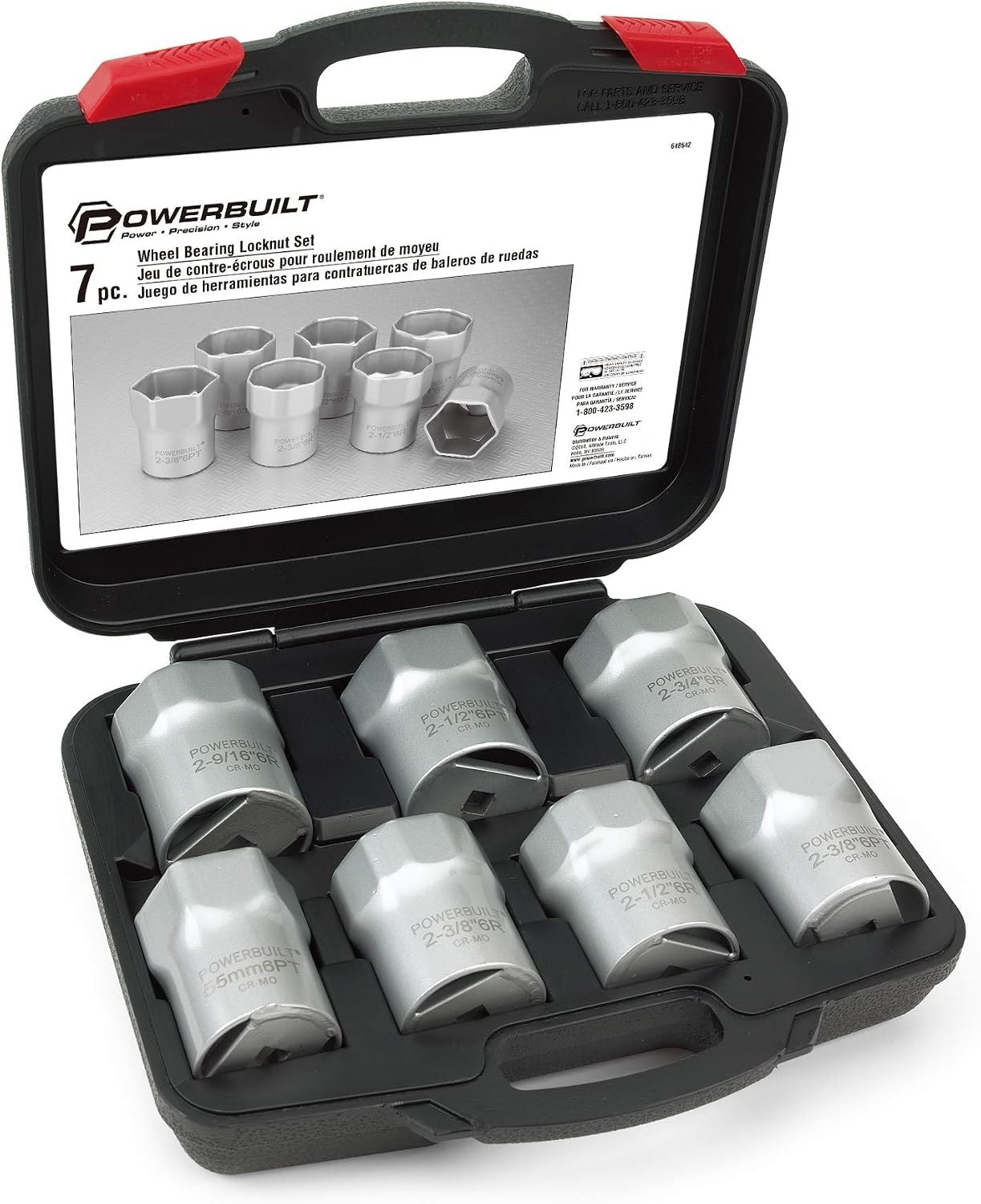 7-Piece Wheel Bearing Socket Set, Hex & Rounded Hex, Silver