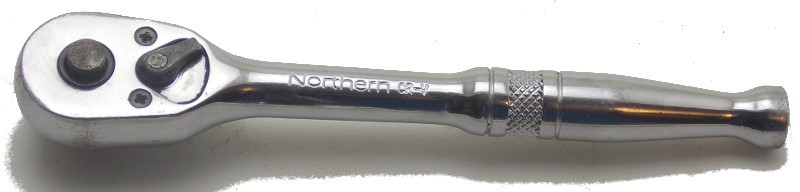 Northern 1/4″ Drive 5.5″ Long Quick Release Socket Ratchet W/Knurled Grip Used