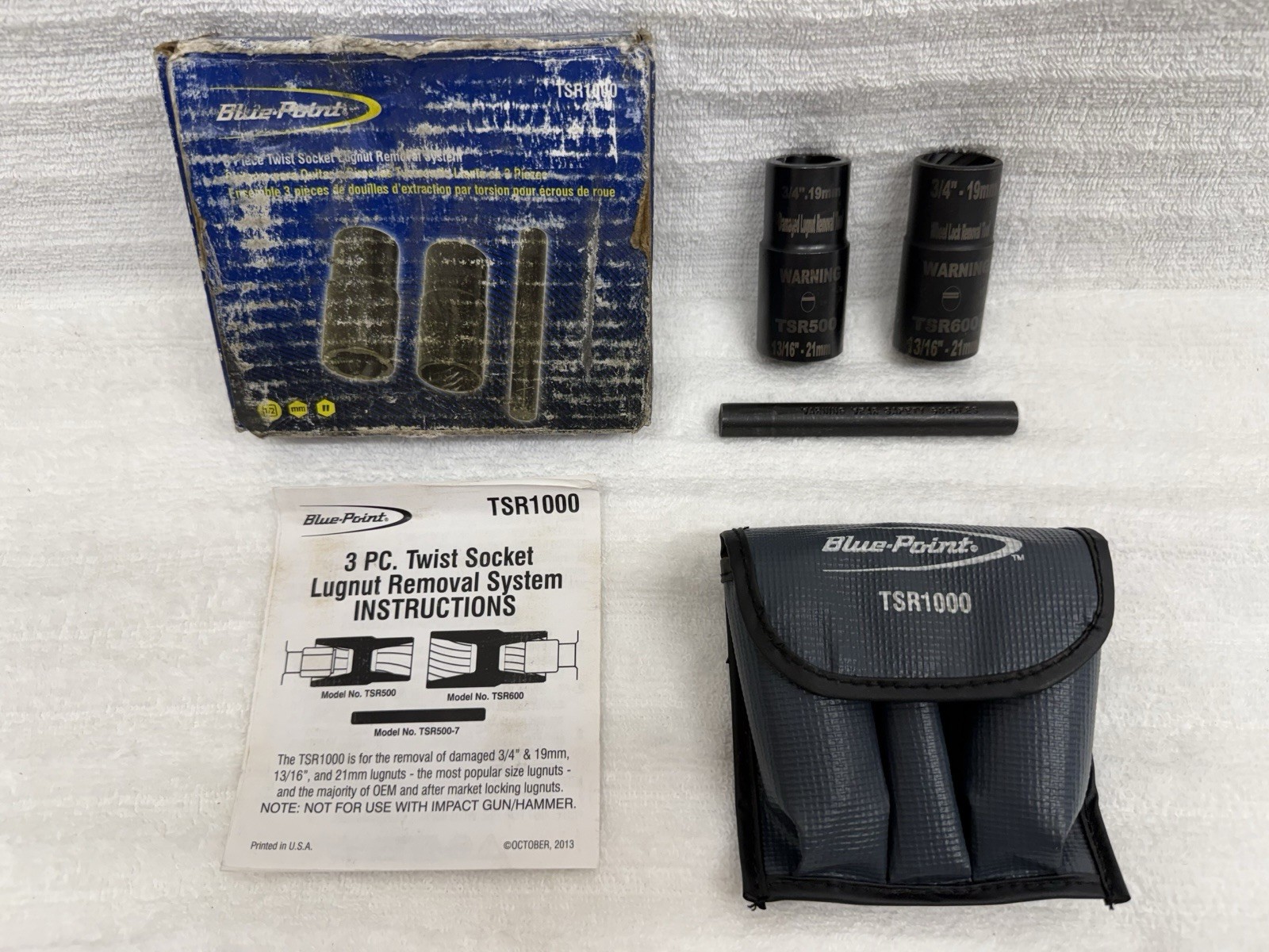 Blue Point Tools 1/2 Drive Flip Twist Lug Nut Socket set TSR1000 Vintage