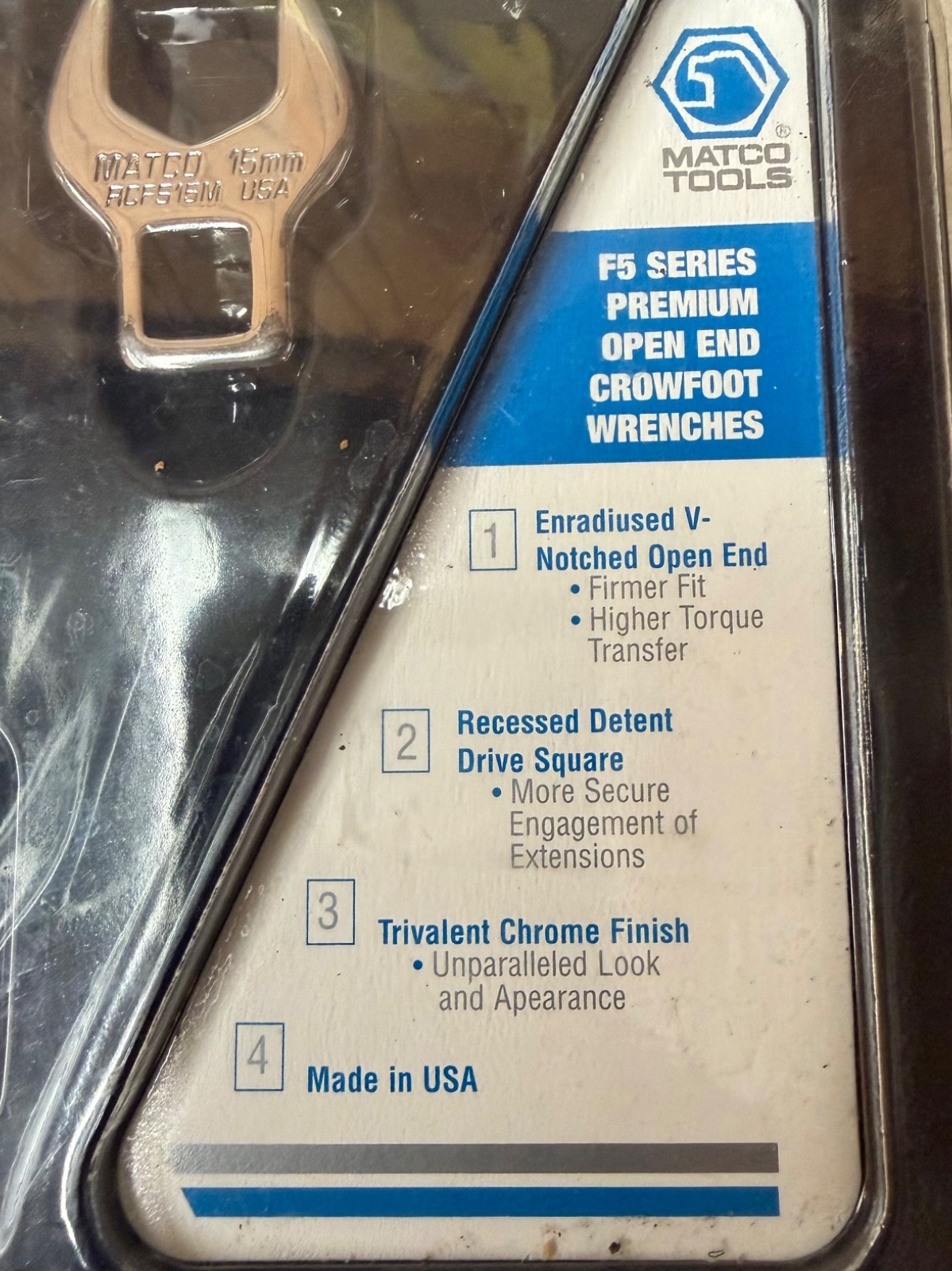 Matco Tools F5 Series Premium Open End Crowfoot Wrenches 3/8″ drive
