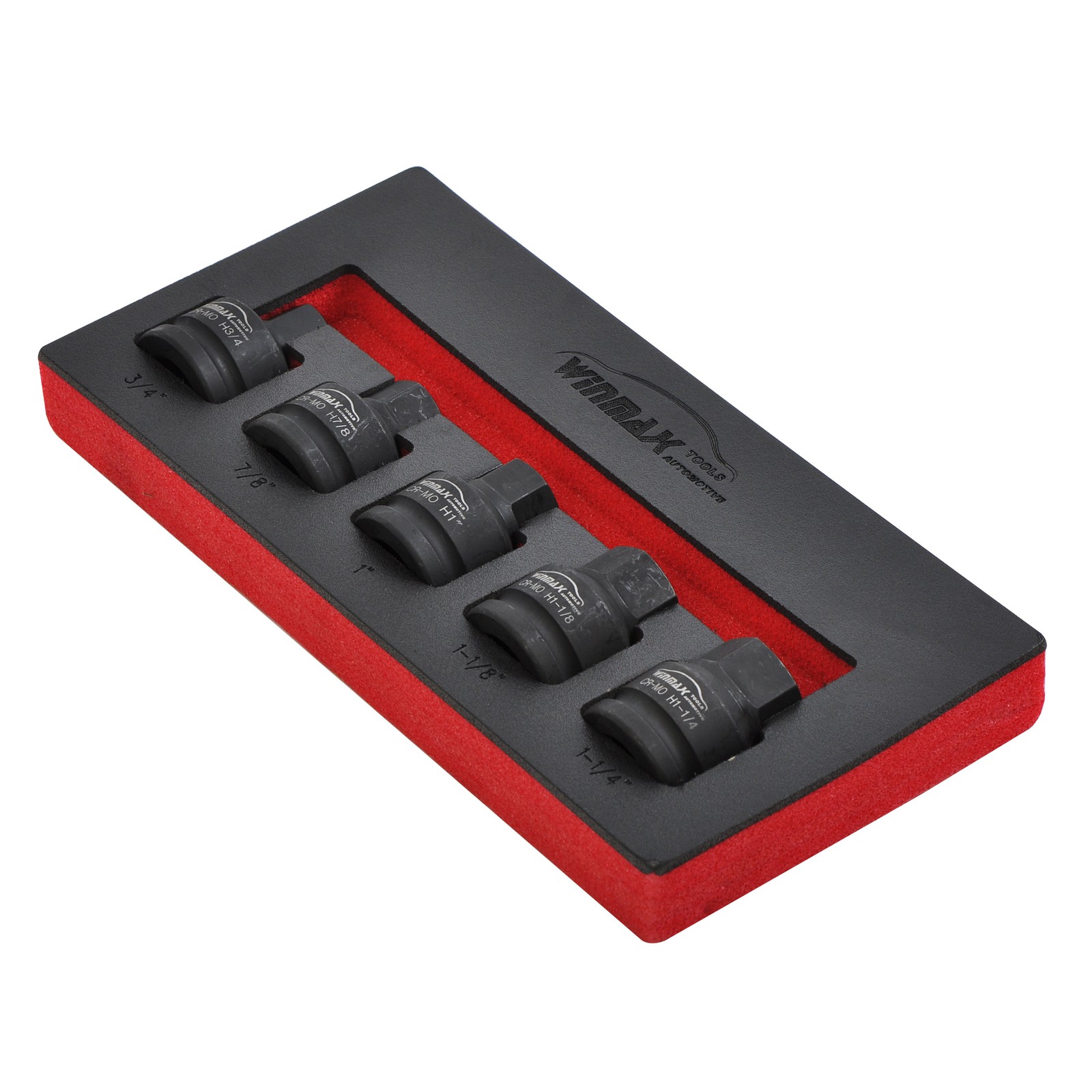 3/4″ Drive Impact Hex Driver Set, 5pc SAE 3/4″ 7/8″ 1″ 1-1/8″ 1-1/4″ Cr-Mo Steel
