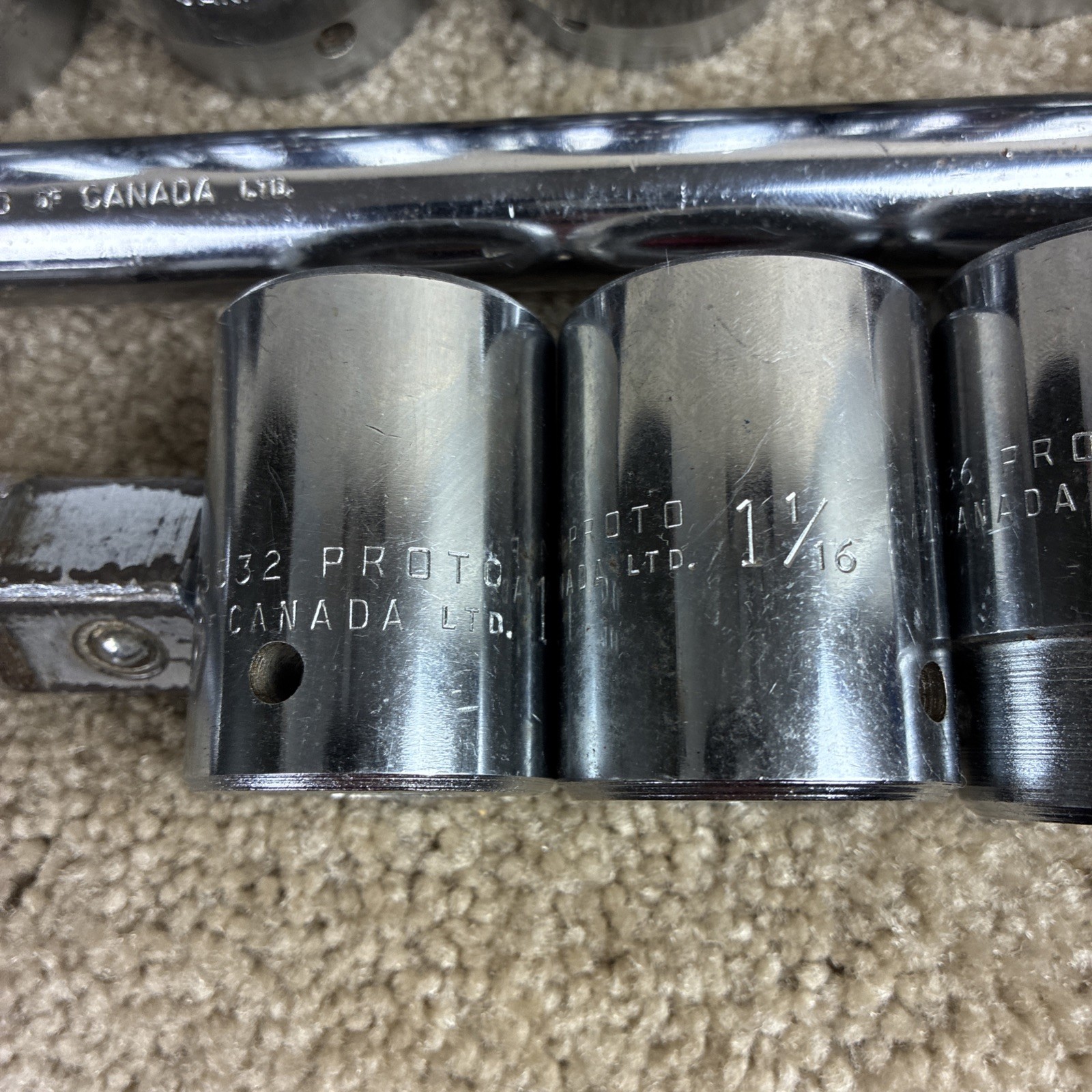 PROTO 3/4 Drive Flex Head Breaker Bar ,11 Sockets ,Craftsman Extension SAE