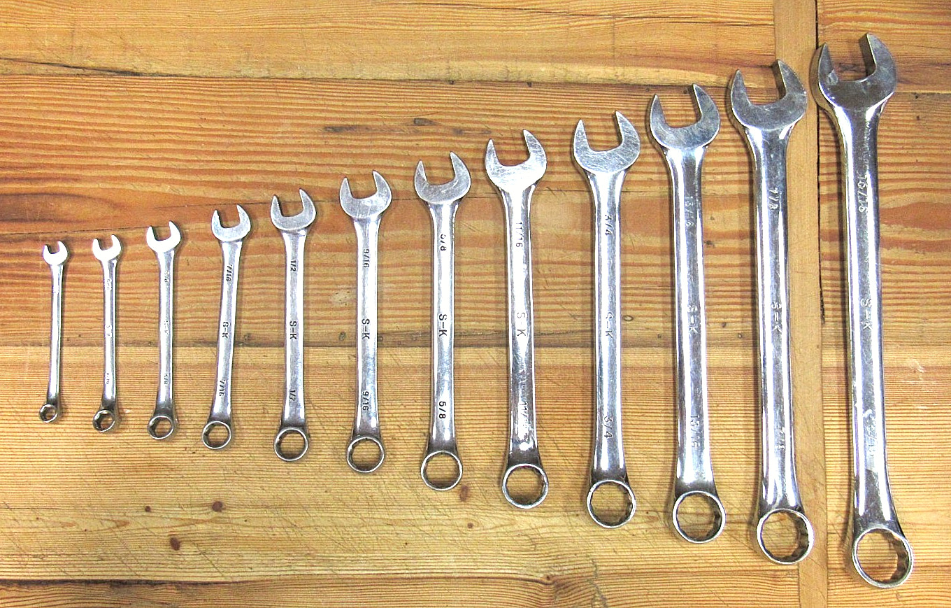 Vintage S-K Tools 12pc SAE Combination Wrench Set 1/4″ to 15/16″ SK USA CLEAN