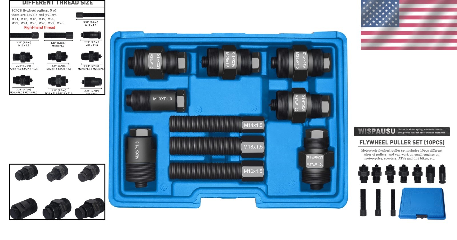 Motorcycle and ATV 10-Piece Tool Kit for Small Engine Repairs – High-Quality Set