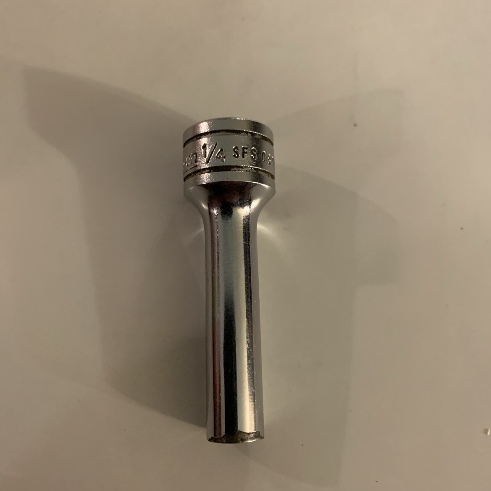 Snap On Tools SFS081 1/4” 6 Point 3/8 Drive Deep Socket Made In USA
