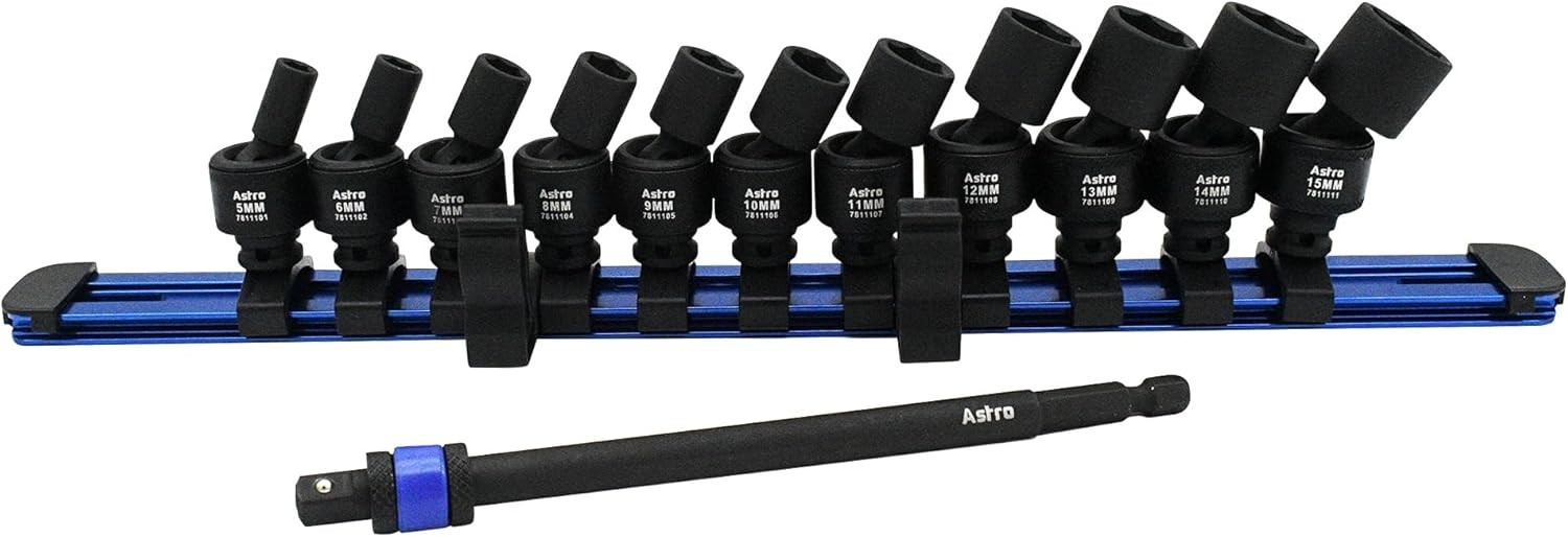 Astro Tools 78111 1/4″ Universal 6pt Impact Socket Set Square & Hex Magnetic