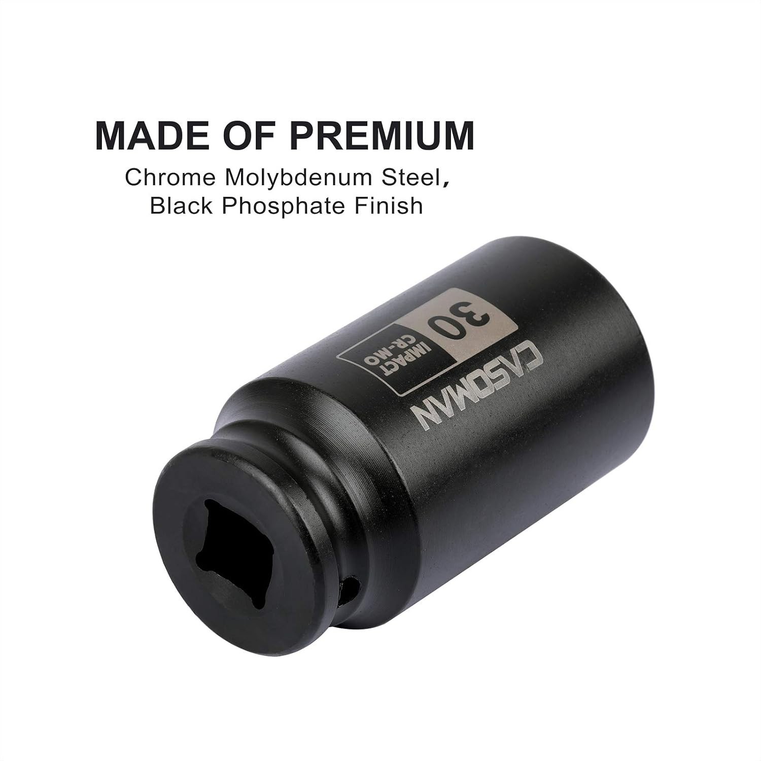 30mm Deep 6-PT Impact Socket – Chrome Molybdenum, Corrosion-Resistant