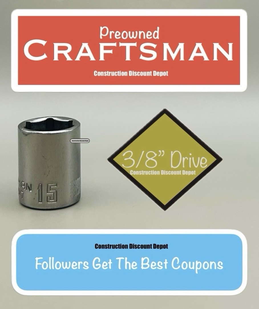 Craftsman CMMT43547 15mm 6 Point Metric Shallow Socket 3/8″ Drive 15 mm