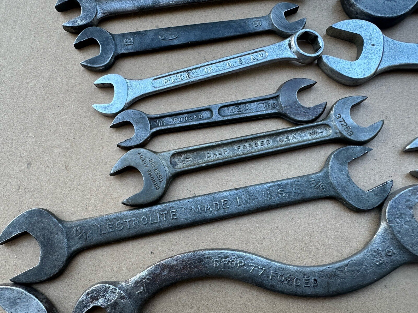 Vtg USA Combo Wrench Mixed Lot SAE Metric 6pt 12pt Deere Shelley Specialty Etc