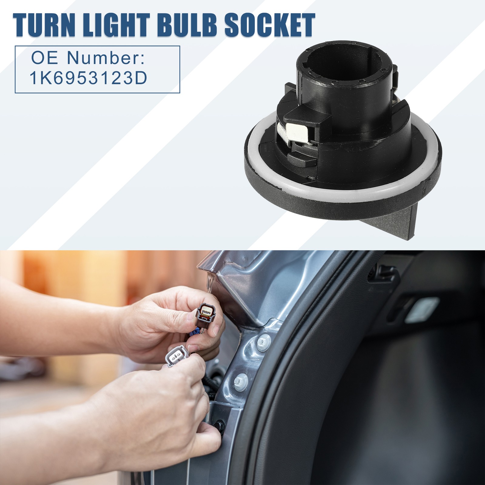Car Turn Signal Lamp Bulb Socket for Volkswagen Jetta Sedan 2011-2017 Black