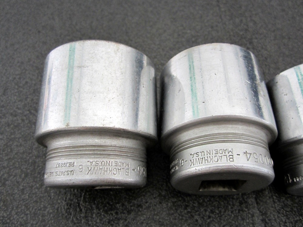 Vintage 1946 Blackhawk 3/4″ Drive 12pt Sockets 1-1/2″ to 1-3/4″ Made USA