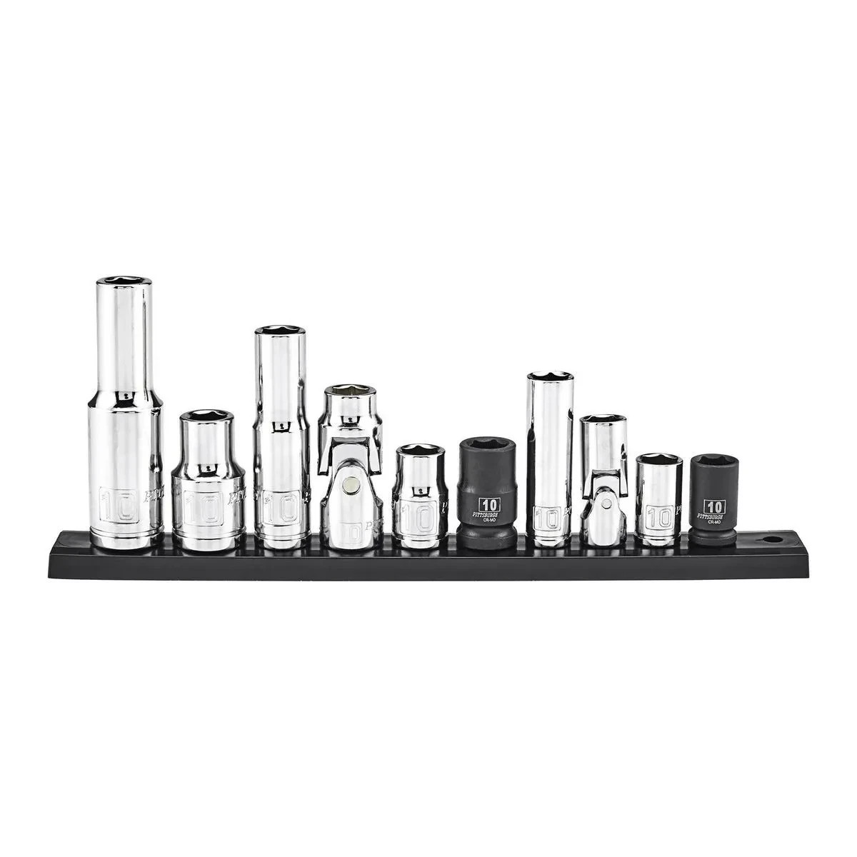 10mm Metric Essential Variety Socket Set, 10 Piece 1/4 in., 3/8 in., and 1/2 in