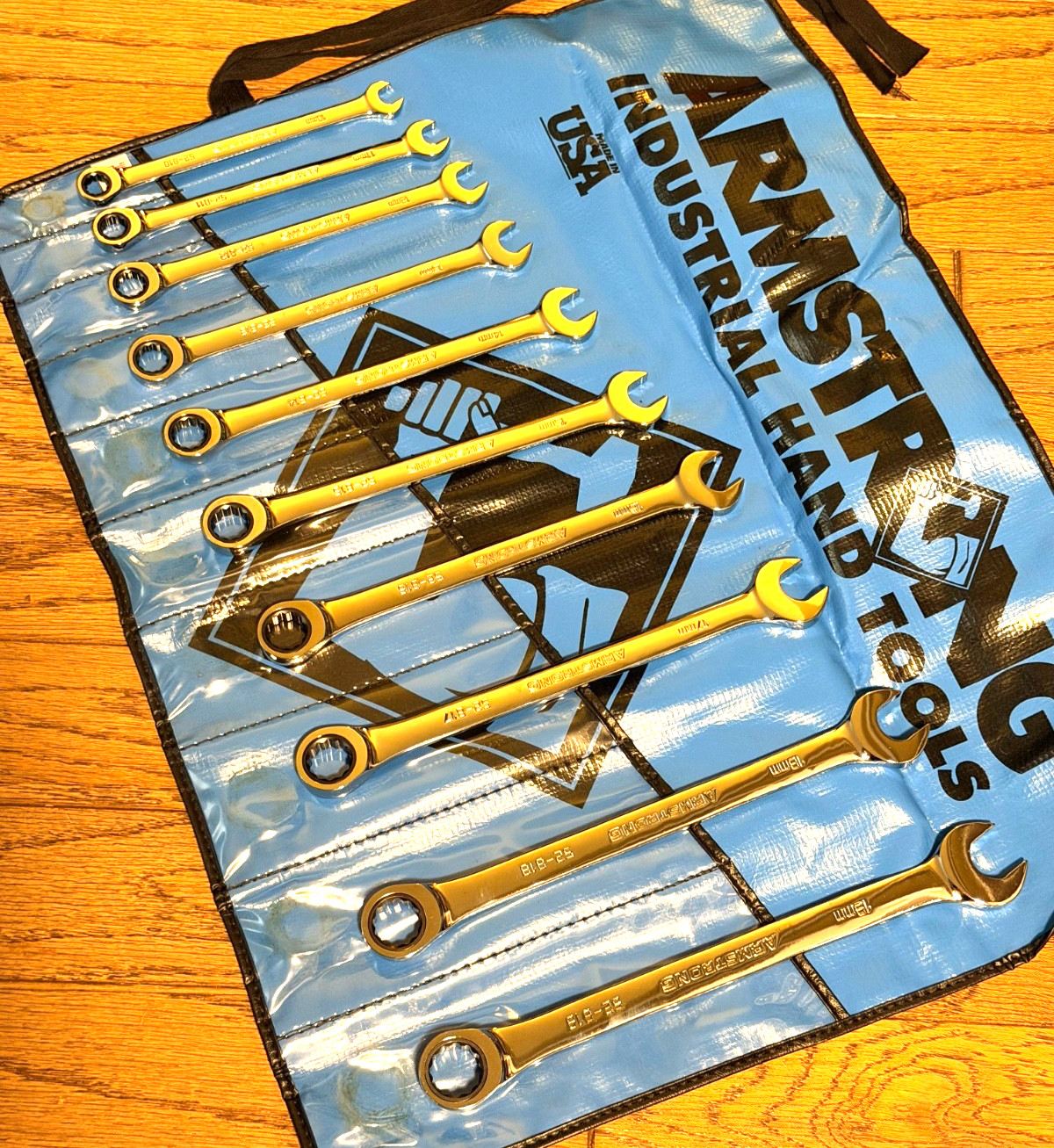 🇺🇸 Armstrong Tools USA METRIC Ratcheting Wrench Set Combo Lot Polish 12PT Blue