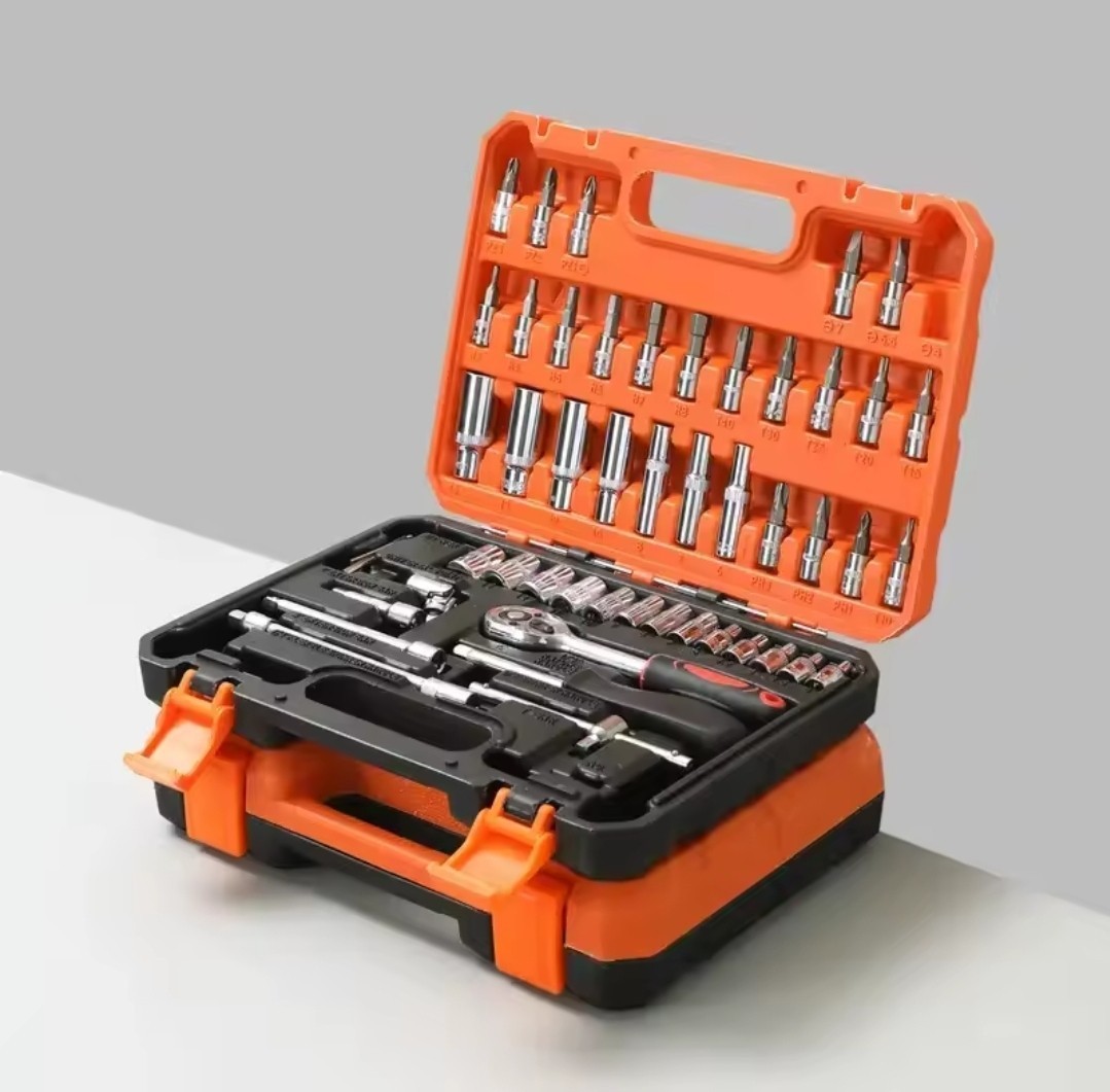 53Pcs Socket Set Car Repair Tool Ratchet Torque Wrench Kit 1/4″ Drive Set