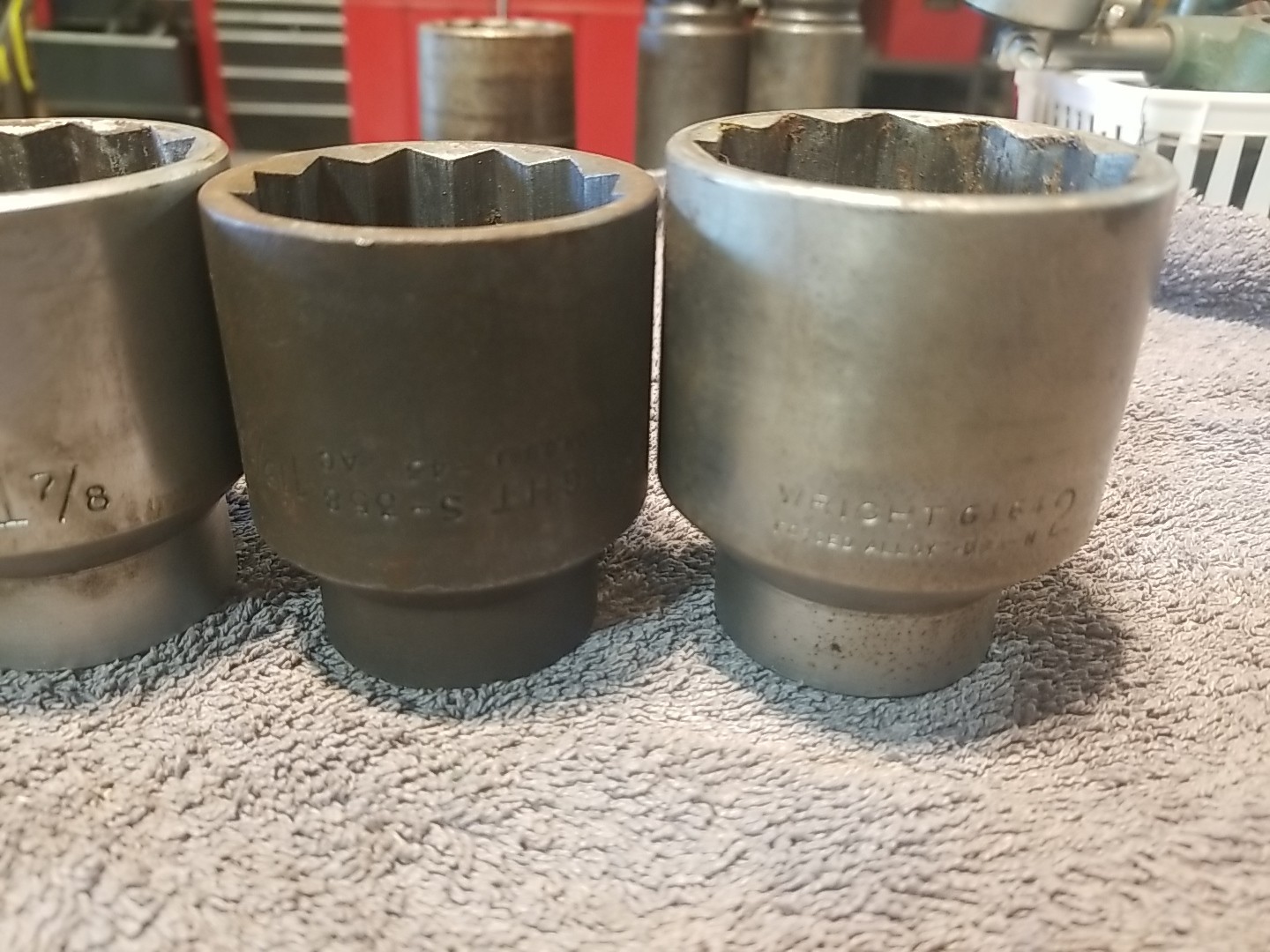 Vintage Wright Tools 3/4″ Drive 12pt 1-3/16″ 1-3/4″ 1-7/8″ 1 13/16″ 2″ Made USA