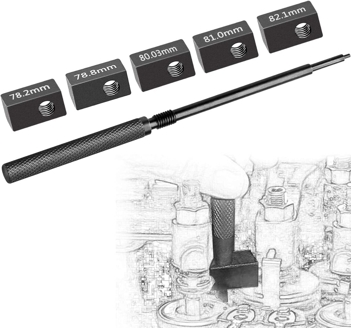 Valve Tool Set for Detroit Diesel 60 Series Engine,3350 Injector Height Gauge