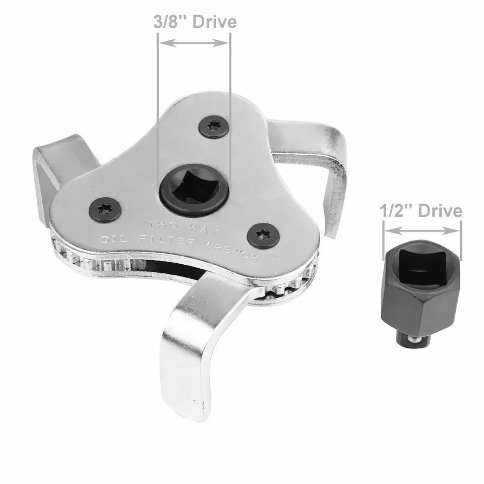 Two Way Oil Filter Wrench Removal Tool Fully ADJustable 2-3/8″ to 5″ Heavy Duty