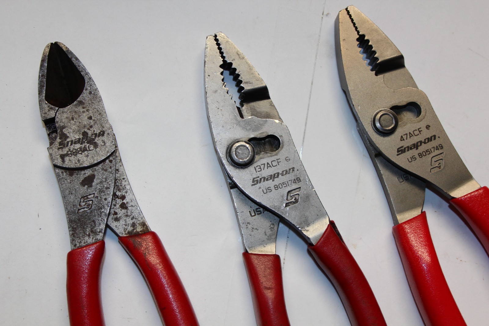 SNAP-ON TOOLS 3 pc 8″ Talon Grip™ Slip-Joint Pliers & Diagonal Cutter Set USA