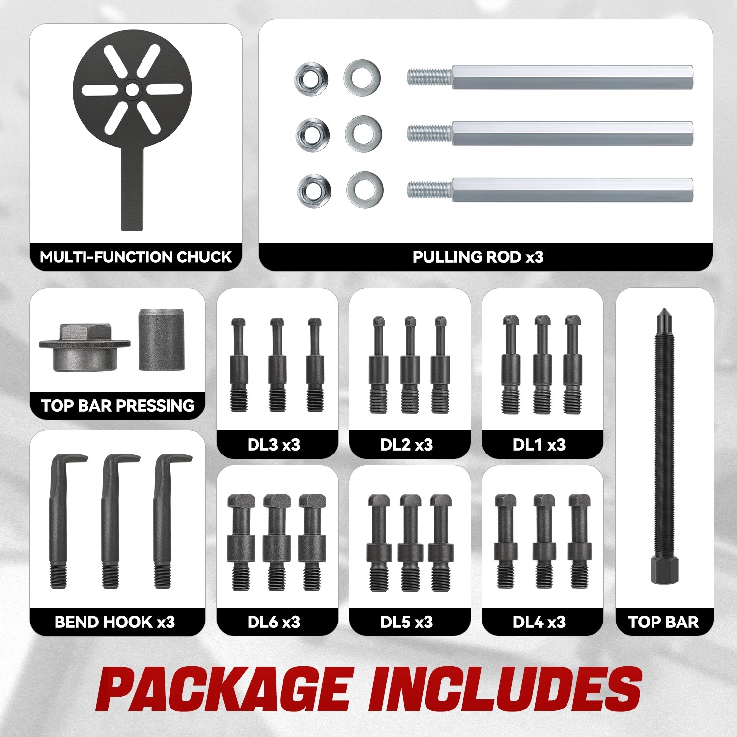 Bearing Disassembly Extractor Removal 3-jaw Puller Inner Hole Separator Tool Set