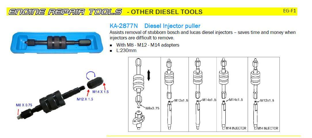 NEW Common Rail Diesel Injection Injector Extractor Puller Set Kit Remover A3004