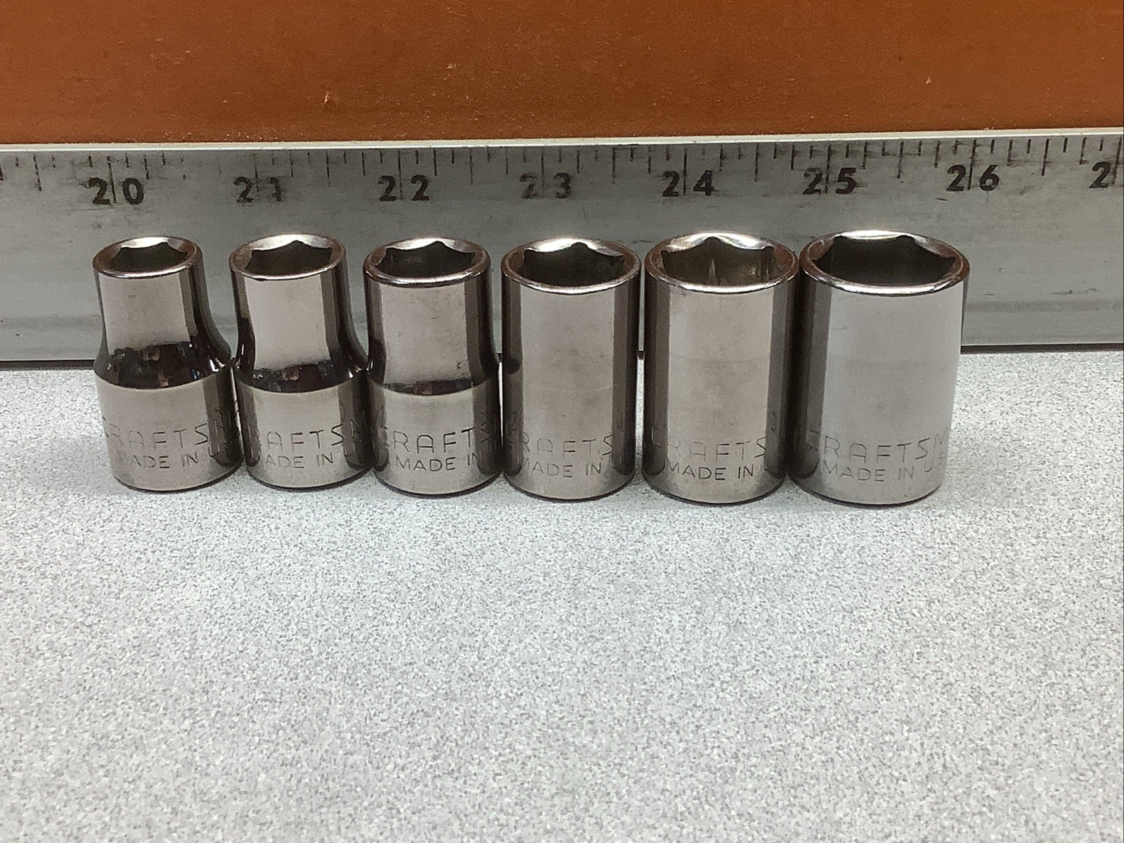 6pc Craftsman 1/2″ Drive Inverted G2 Series 6PT SAE Socket Set 7/16”to 3/4”