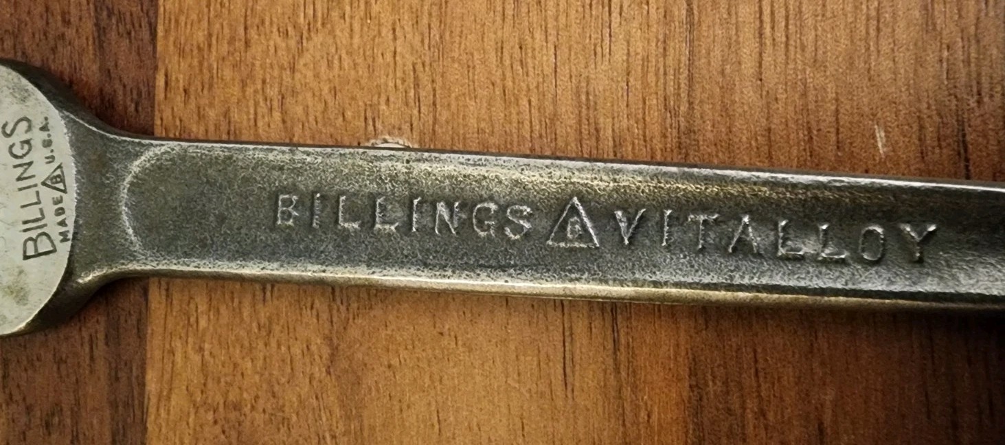 Billings USA M-1723-A Open End Wrench 3/8″ & 7/16″ Military (USN Owners Mark)
