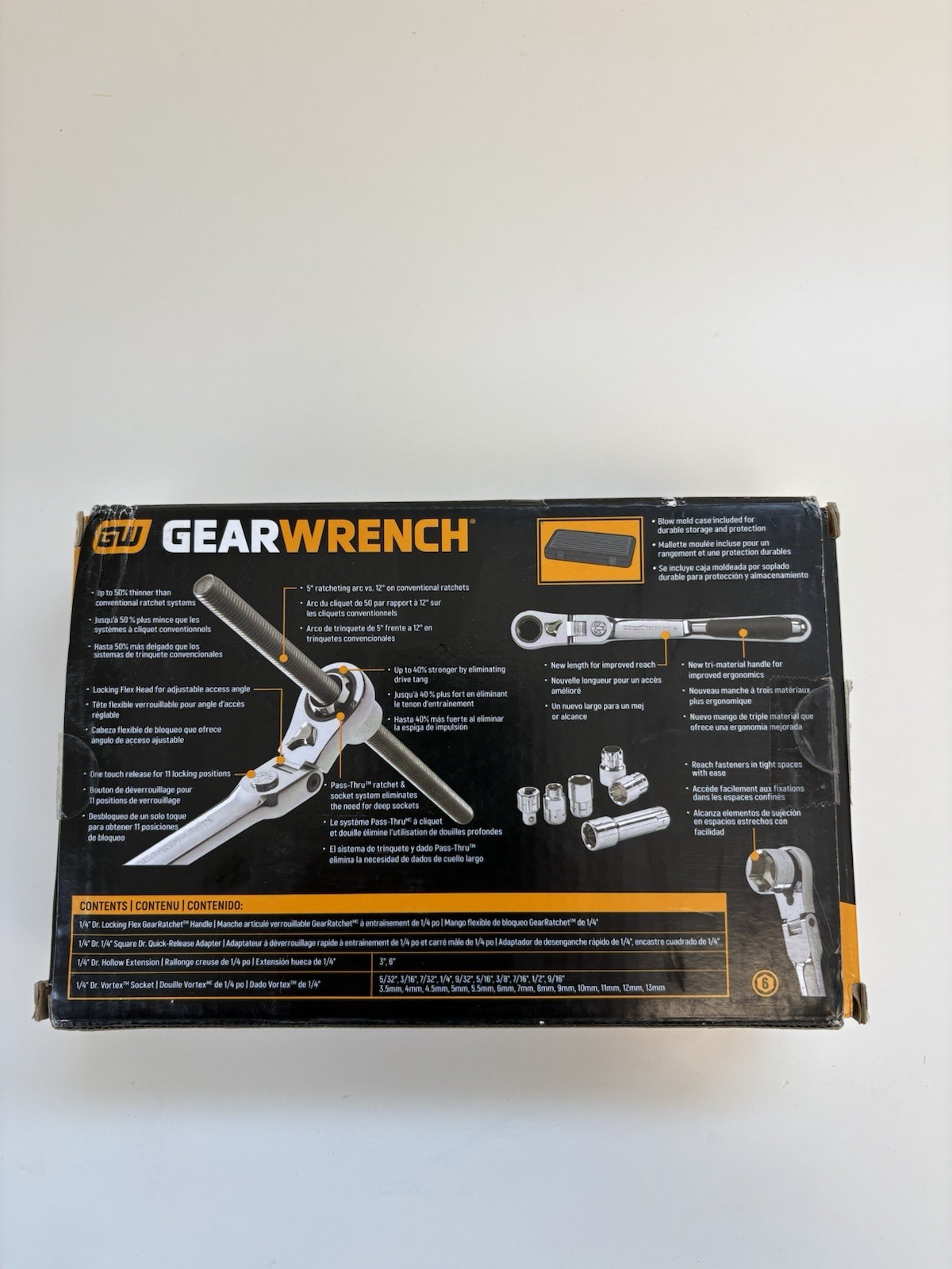 GearWrench 891427 27 Pc. 1/4″ 6pt Pass-Thru SAE Metric Mechanics Tool Set