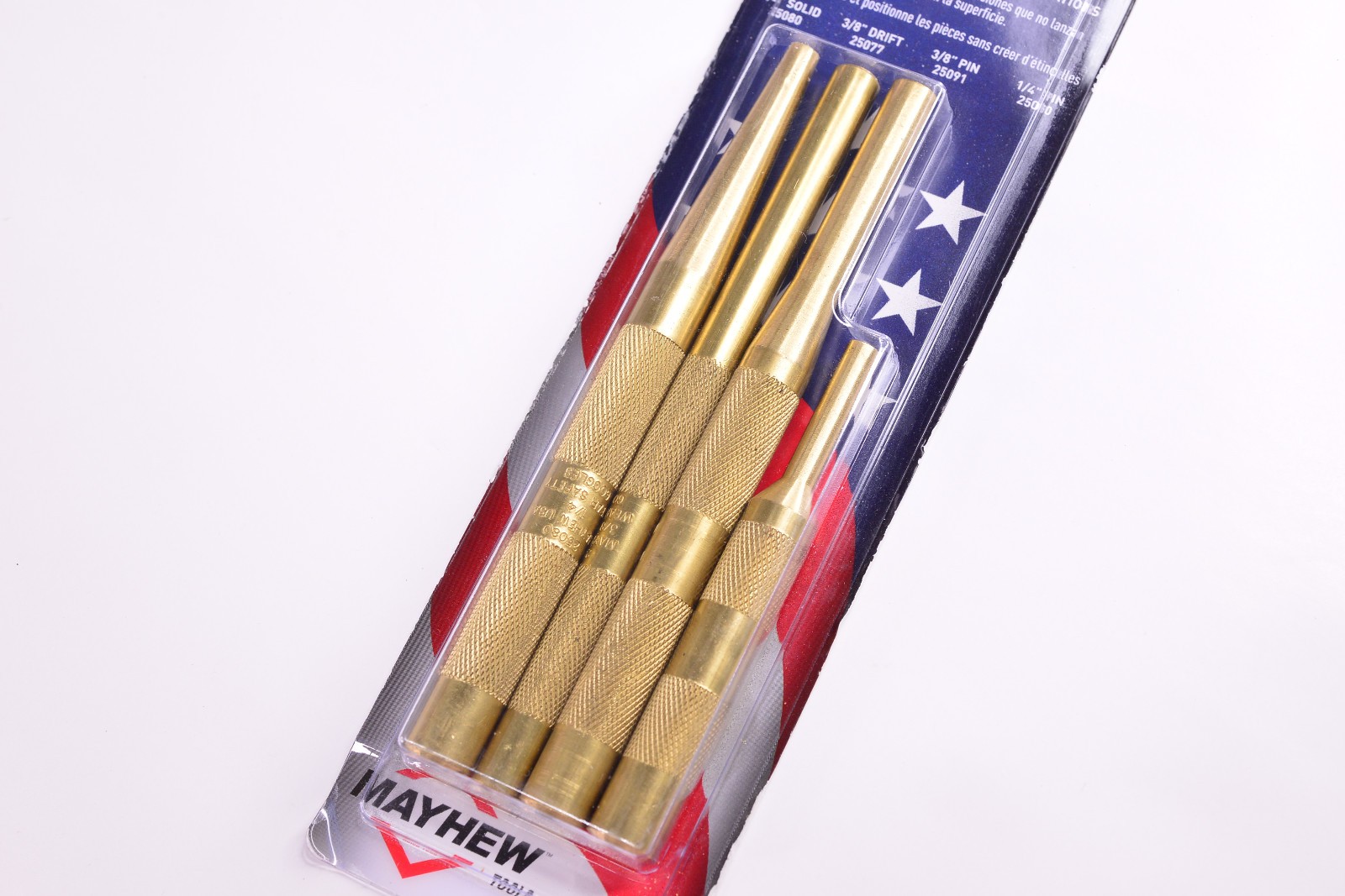 Mayhew Tools 4pc Assorted BRASS Drift and Pin Punch Set #62277