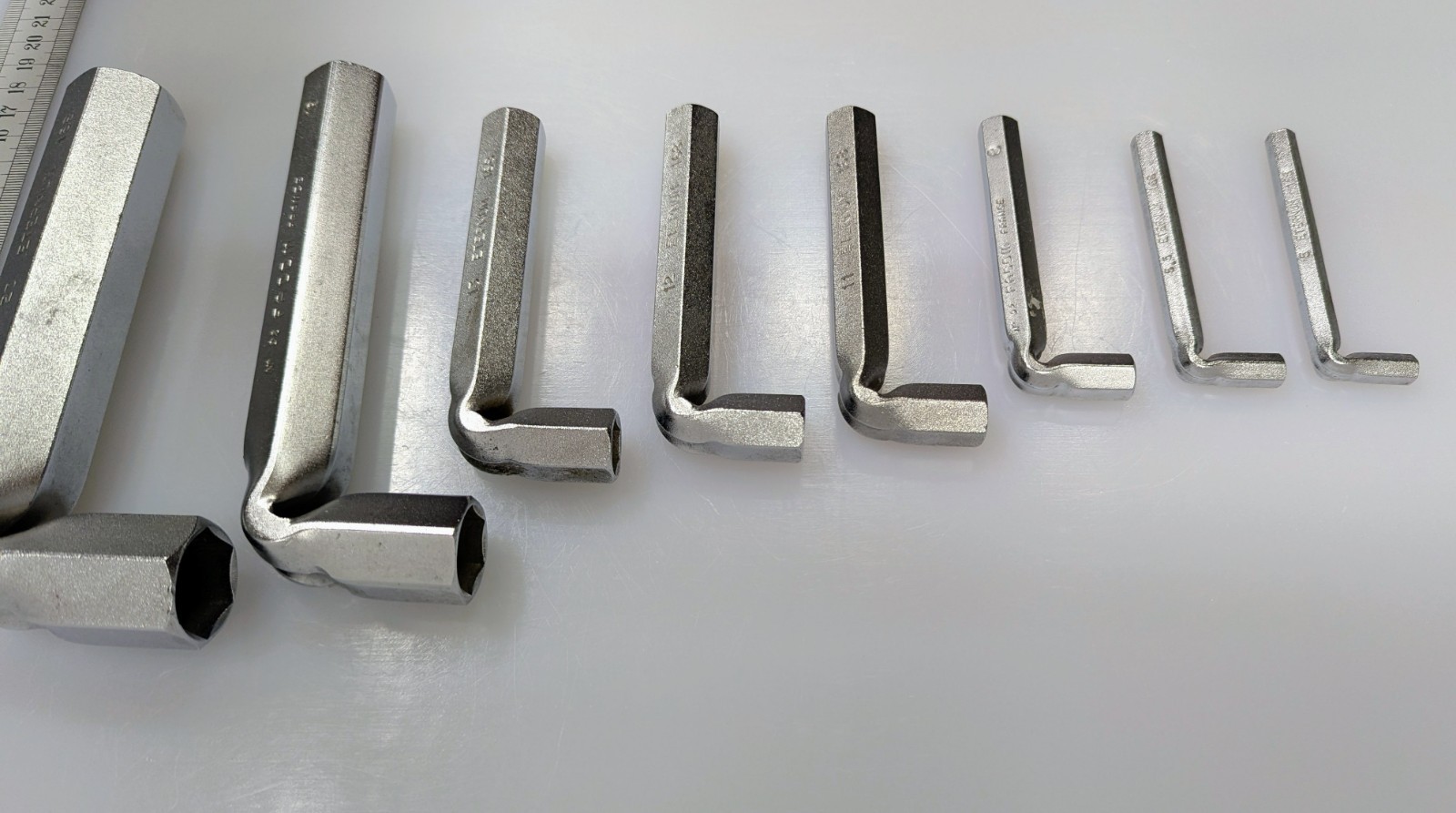 8 FACOM & ETERNUM L-Shape Hex Wrenches Sizes: 5, 5.5, 8, 11, 12, 13, 19, & 23mm
