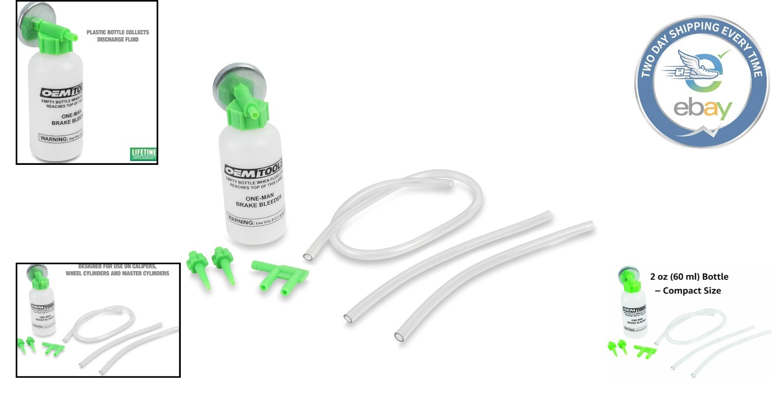 Effortless One-Man Brake Bleeder Kit, Opaque Bottle & Magnetic System for Safety
