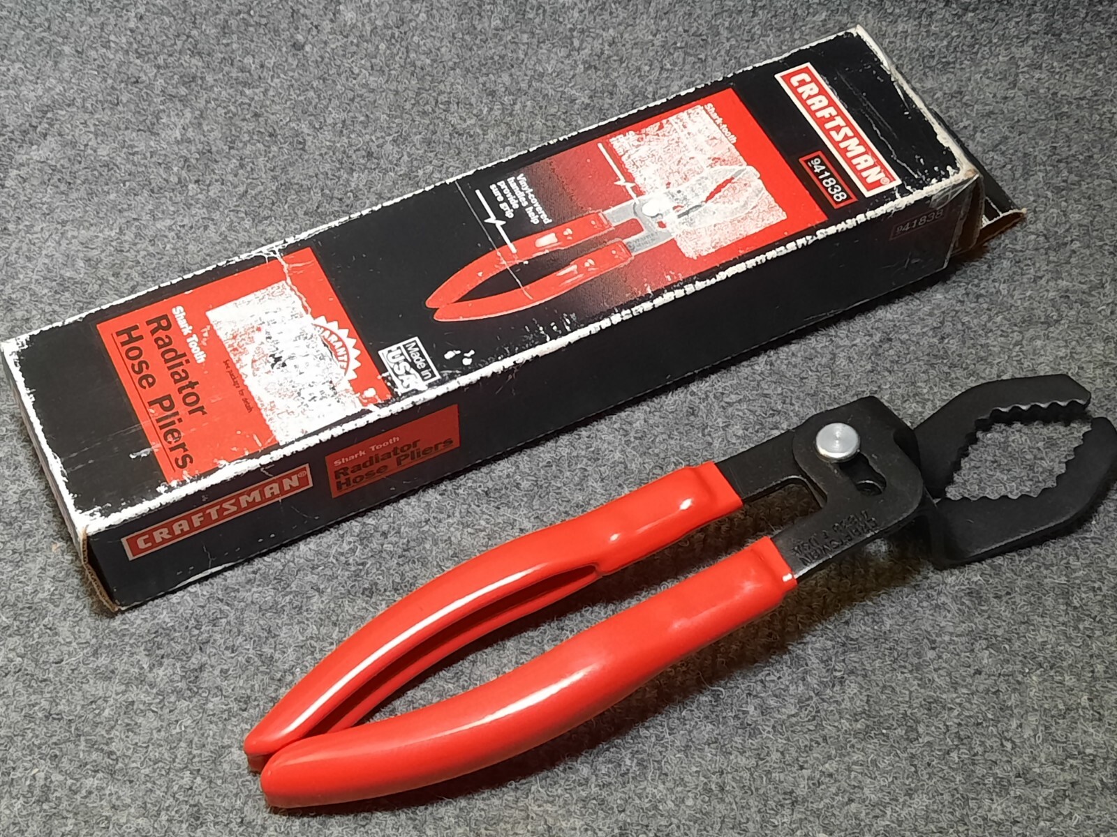 NOS Craftsman USA 41838 F Adjustable «Shark Tooth» Radiator Hose Pliers RARE