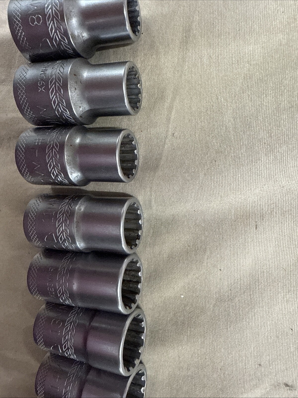 MAC Tools SPLINE Hex Metric 8mm-19mm 3/8″ DR Set Lot Socket Shallow Spherical