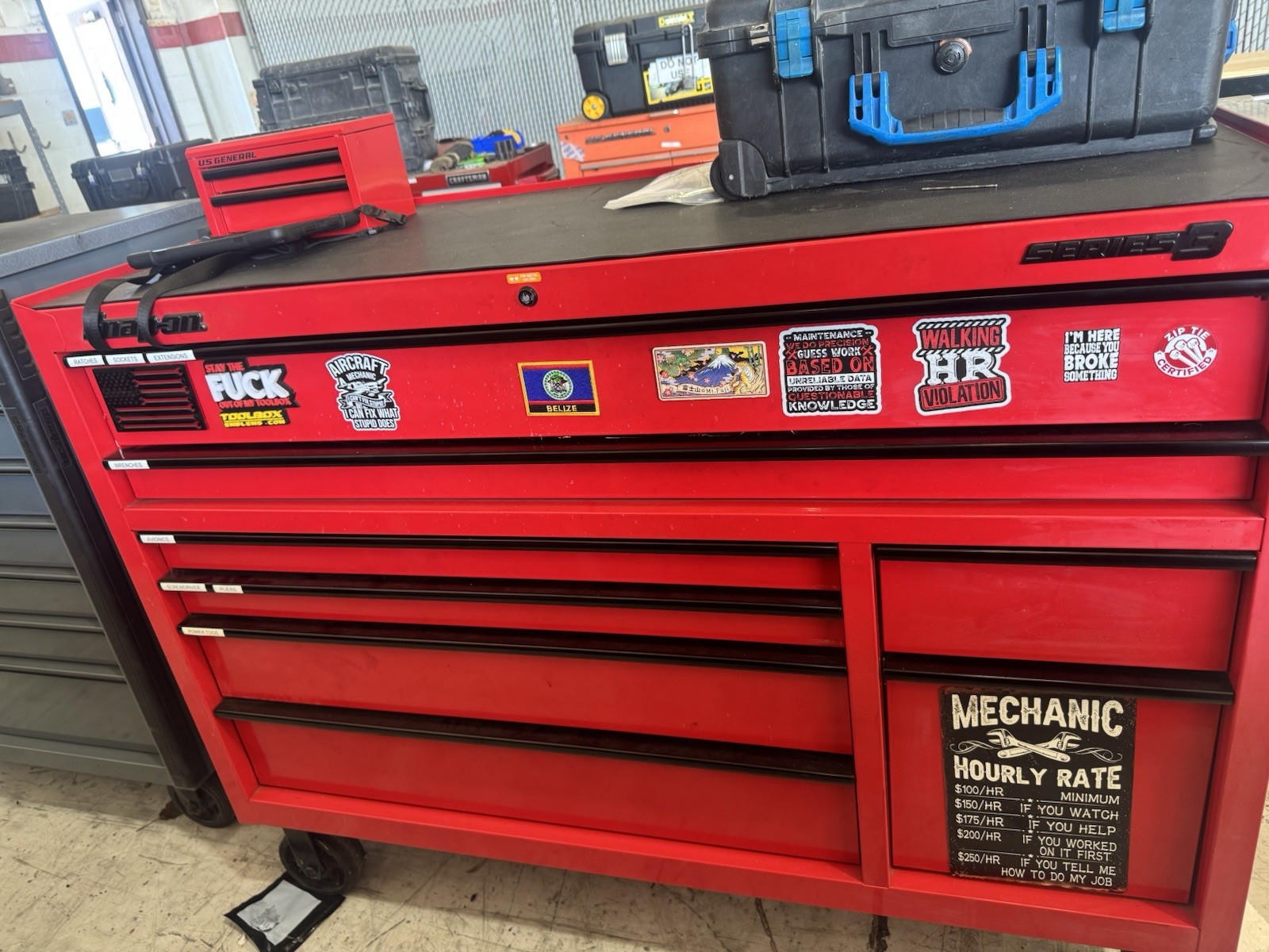 Red US General 56 in. x 22 in. Roll Cab, Series 3 and all tools. $6000 OBO