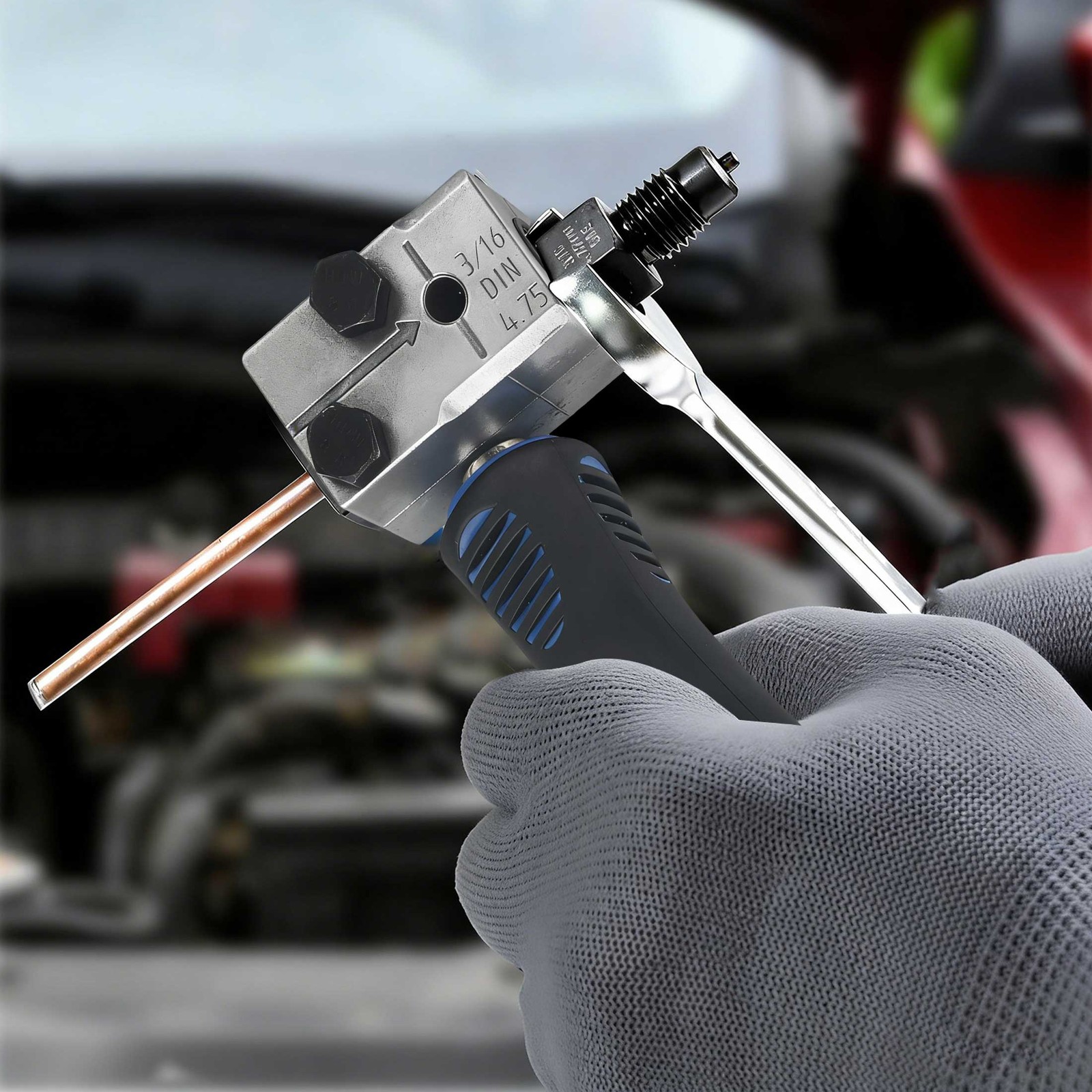 3/16″ Car Brake Line Double Flaring Kit 45° Handheld Pipe Tube Line Flares Tool