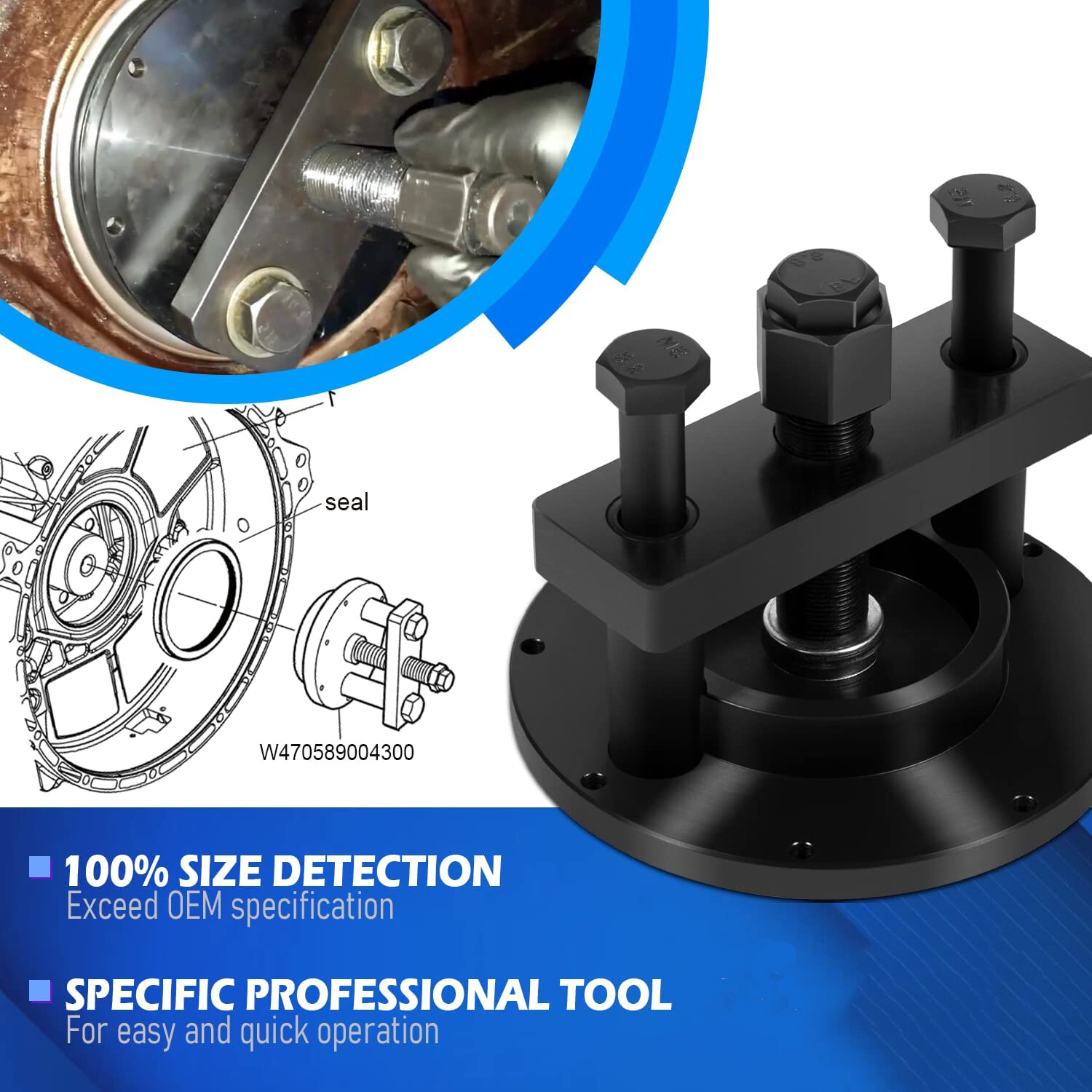 W470589004300 Rear Crankshaft Seal Remover Installer Kit For Detroit DD13 DD15