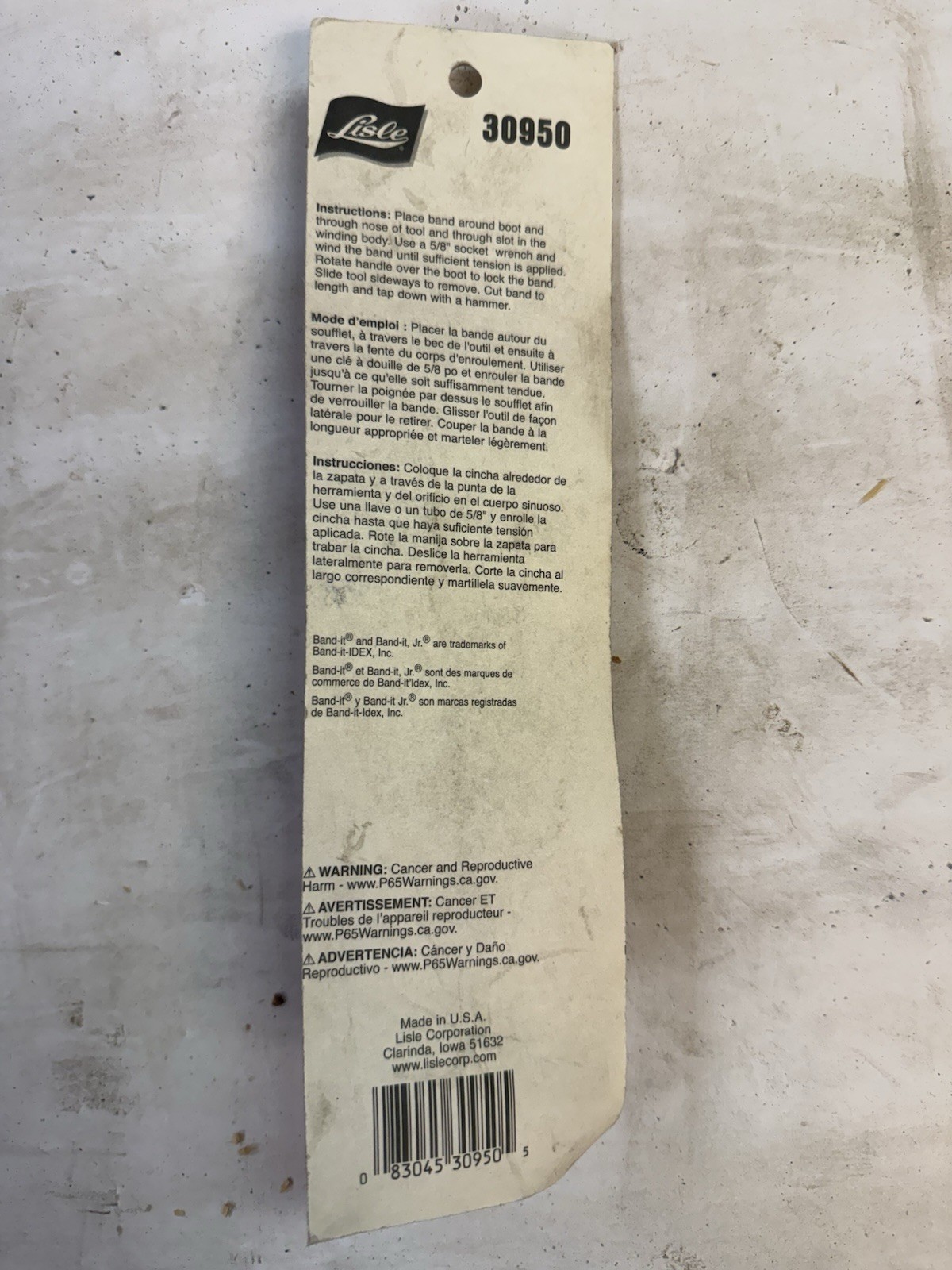 Lisle 30950 CV Joint Banding Tool Brand New In Package