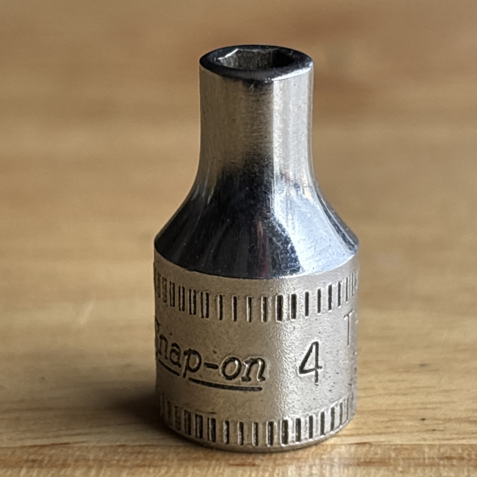 Snap On Tools 4mm Shallow Socket 1/4″ Drive 6 Point TMM4 Vtg USA