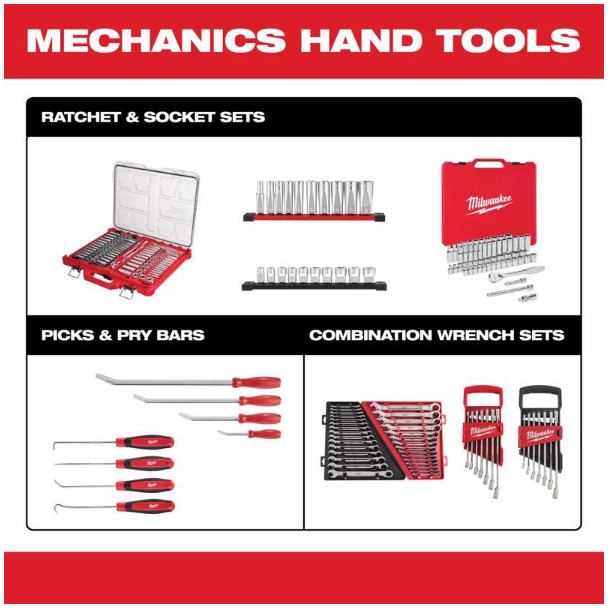 Milwaukee 48-22-9486 PACKOUT 1/4 and 3/8″ DR Metric & SAE Ratchet & Socket Set