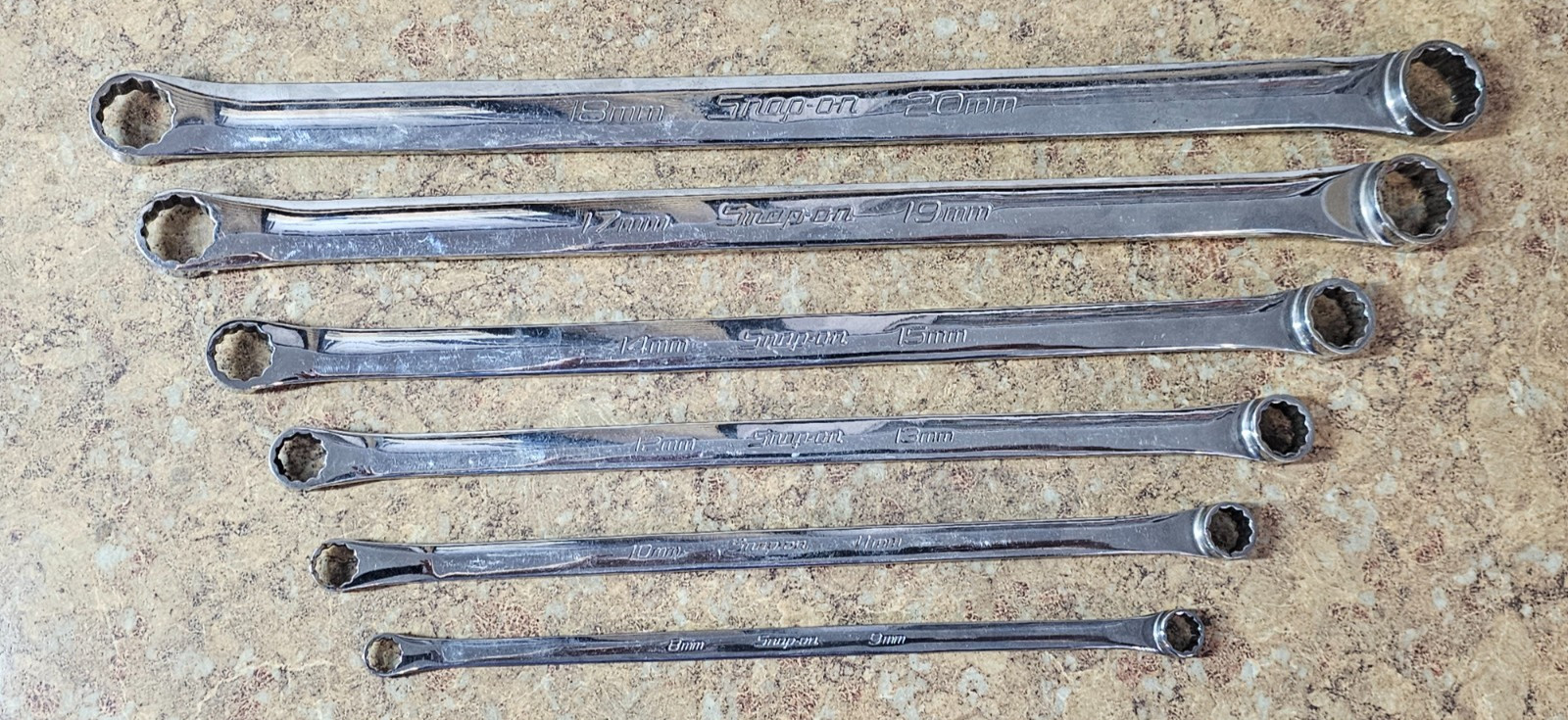 Snap On Tools Metric Long Box Wrench Set 0° Offset 10-20mm 6pcs XDHFM606 USA